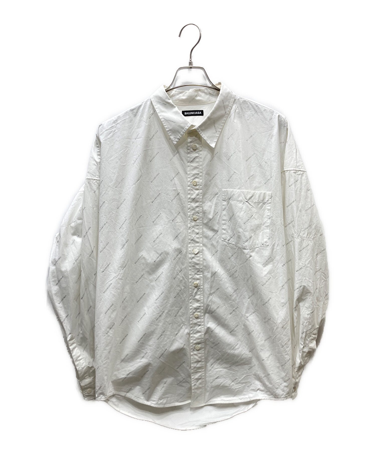中古・古着通販】BALENCIAGA (バレンシアガ) Logo-printed shirt ロゴ