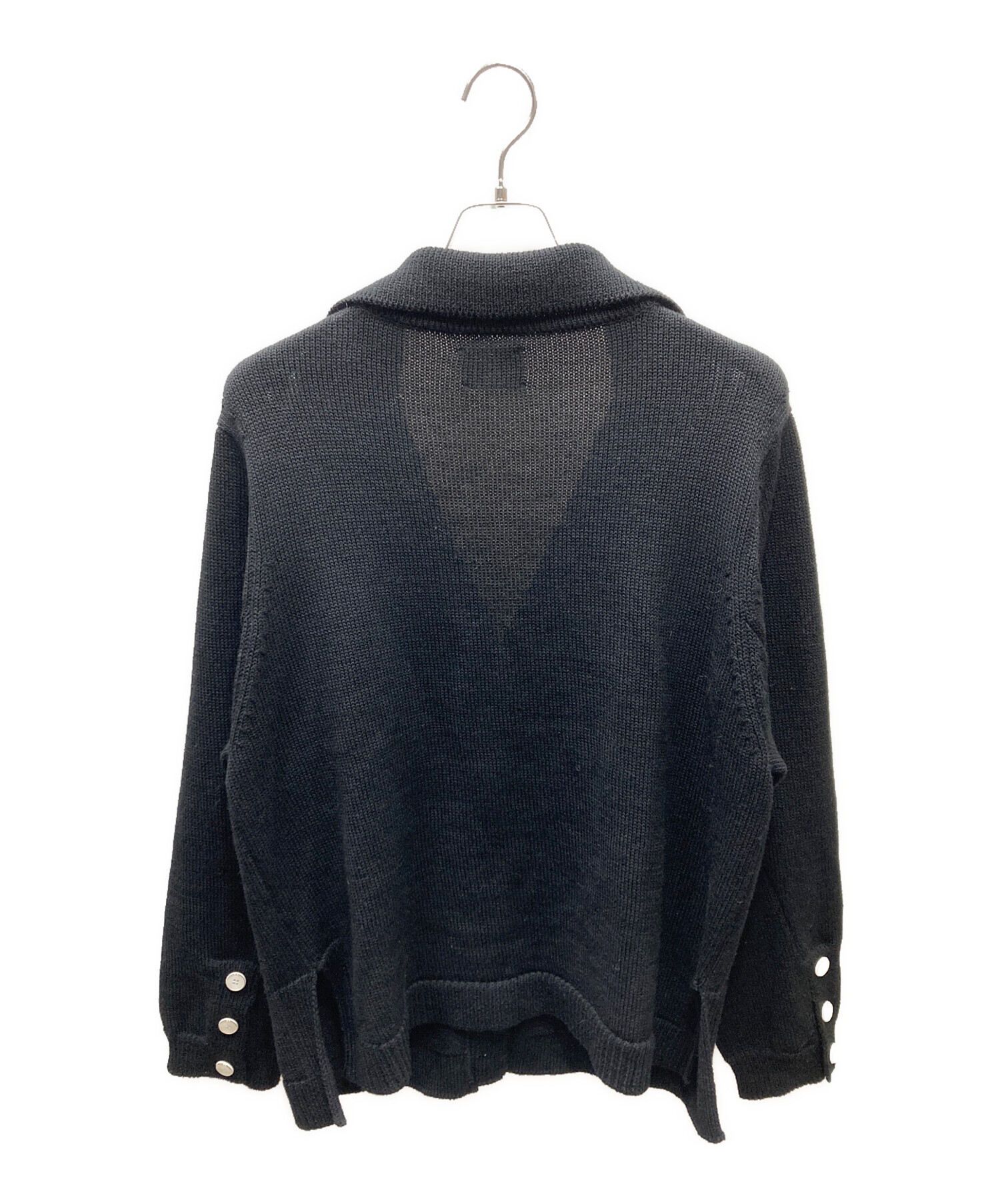 中古・古着通販】SAINT Mxxxxxx (セントマイケル) KNIT JACKET BLACK 