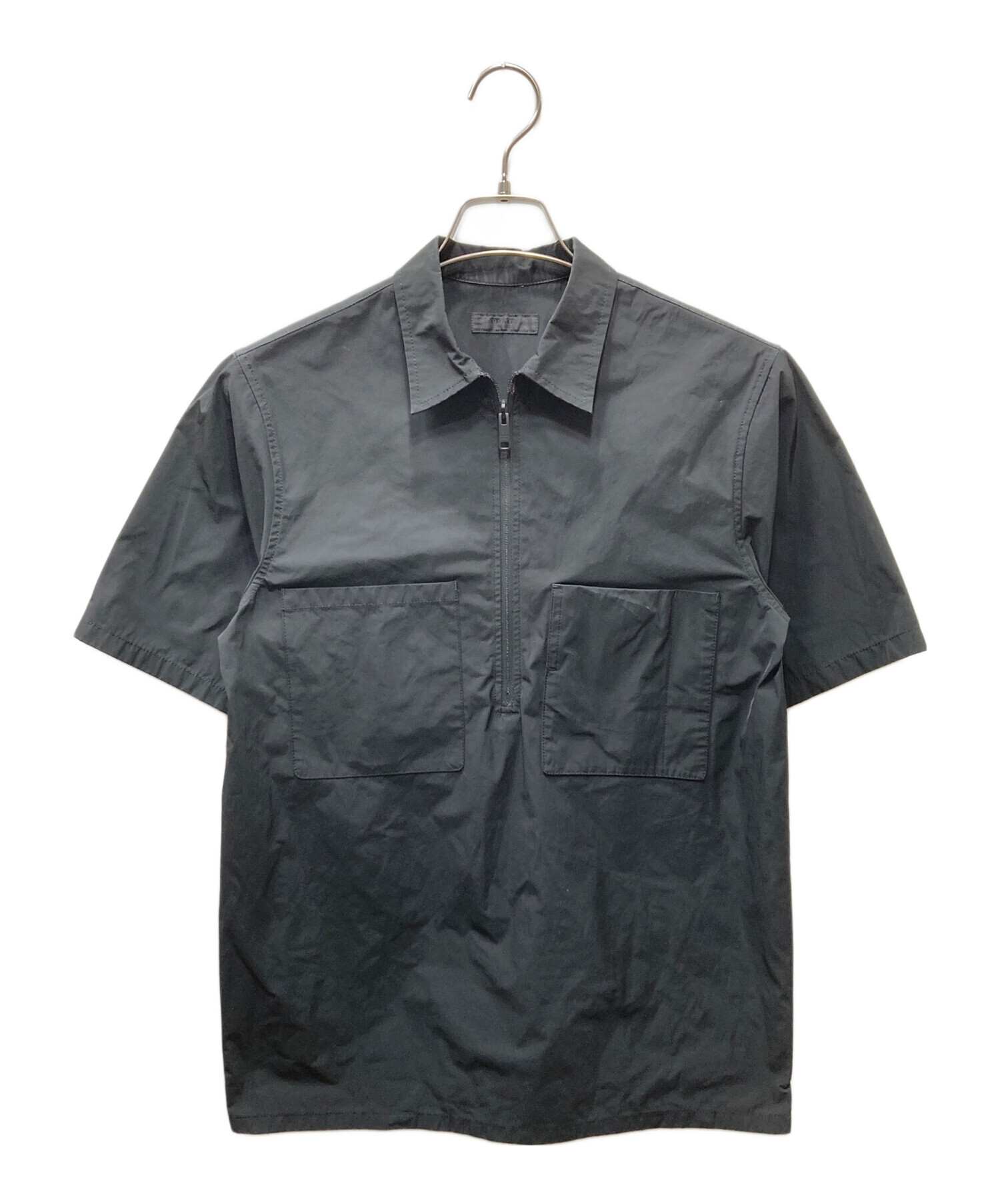 中古・古着通販】PRADA (プラダ) 半袖 ポリエステル シャツ ブラック 