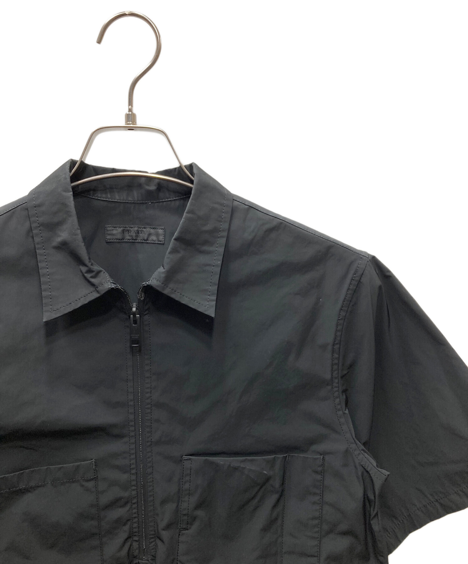 中古・古着通販】PRADA (プラダ) 半袖 ポリエステル シャツ ブラック