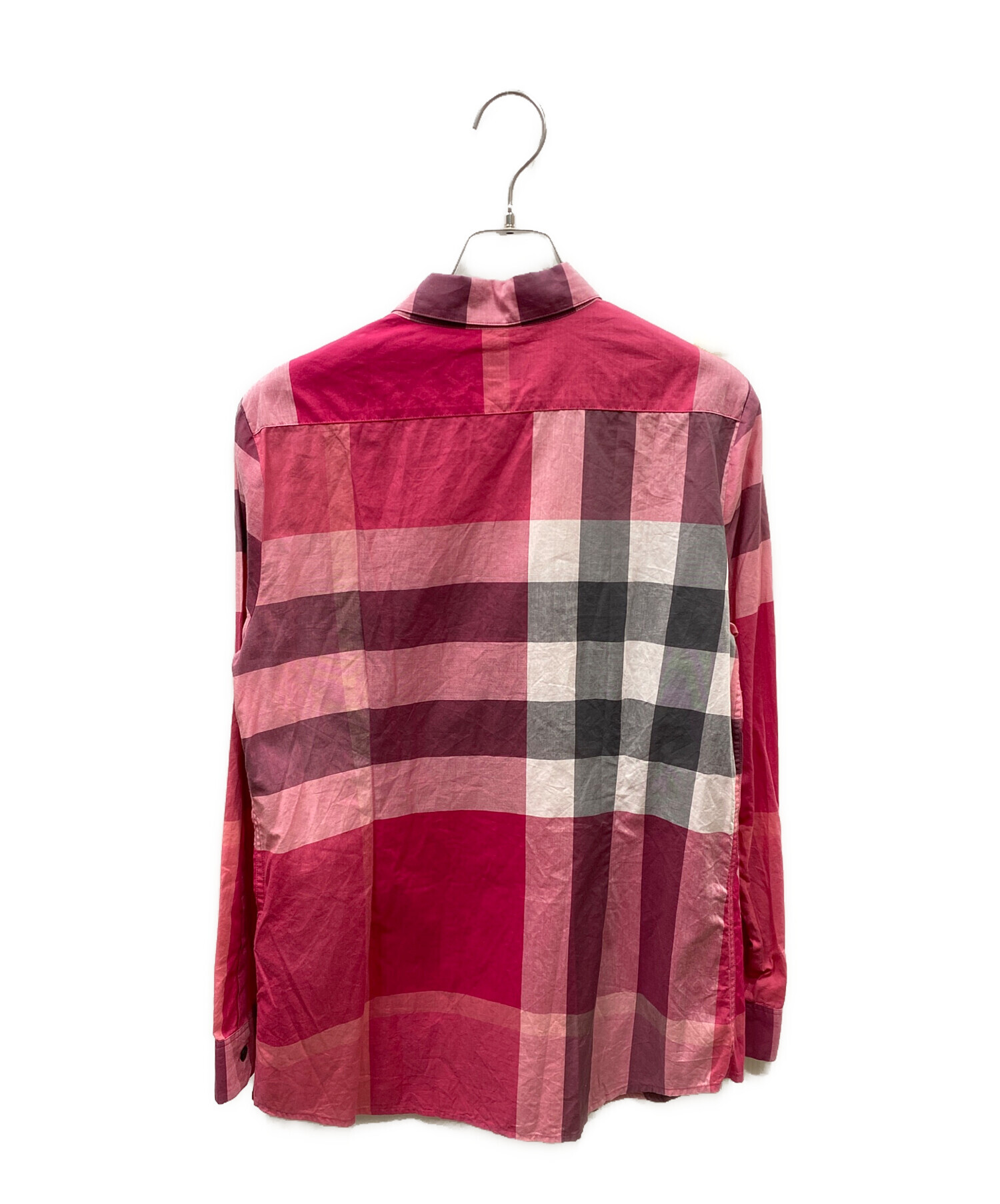 中古・古着通販】BURBERRY (バーバリー) 比翼チェックシャツ ピンク