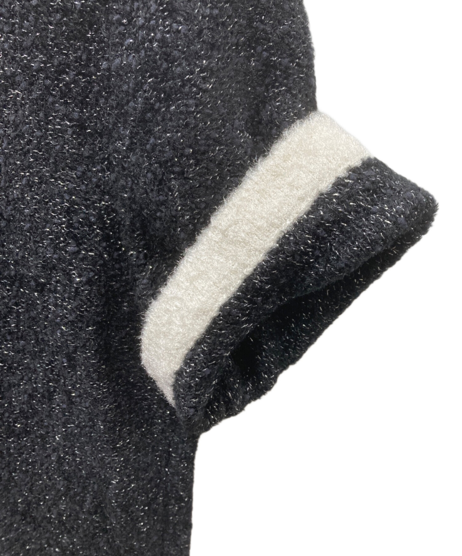 中古・古着通販】courreges (クレージュ) OLD ロゴ半袖ニット ブラック