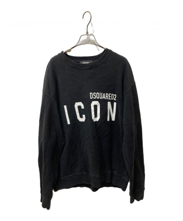 DSQUARED2 ロゴテーププリント スウェット ブラック XXL 中古・古着通販】DSQUARED2 (ディースクエアード) Be ICON Cool