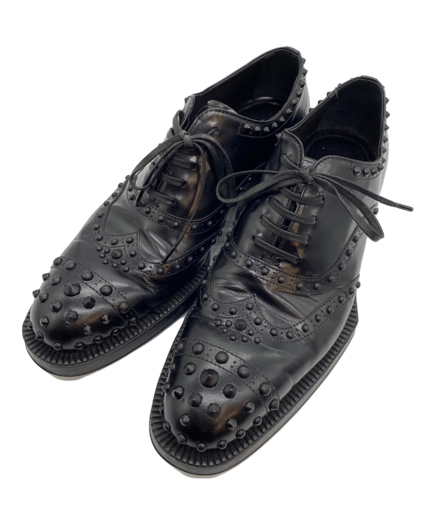 PRADA プラダ ウイングチップ レザーシューズ 中古・古着通販】PRADA (プラダ) 18AW ウイングチップ スタッズ