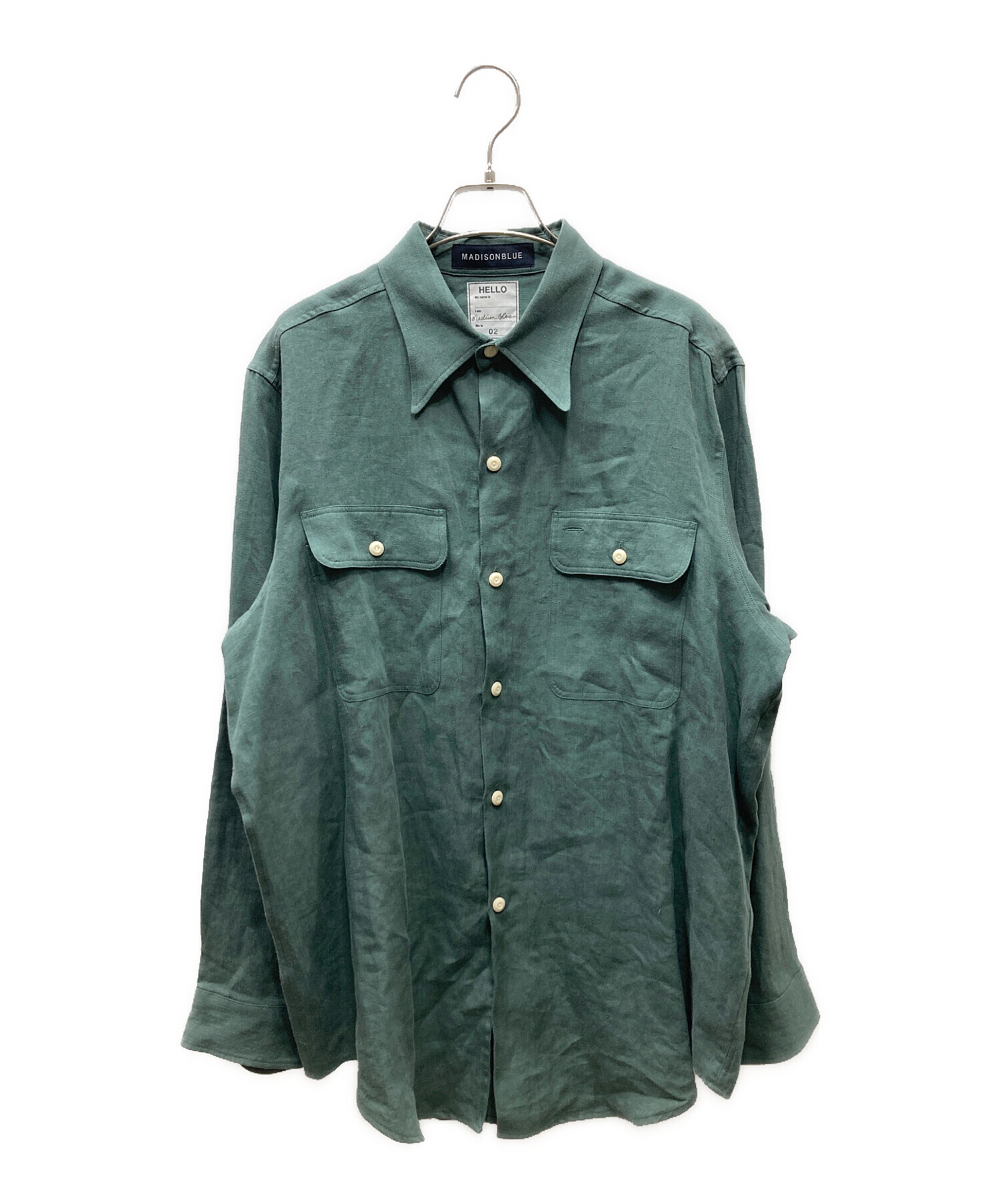 MADISONBLUE 長袖シャツ 02 オリーブグリーン 中古・古着通販】MADISON BLUE (マディソンブルー) HAMPTON LINEN