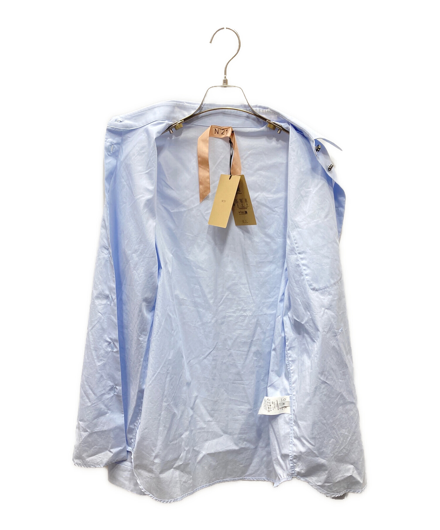 Nﾟ 21 ヌメロヴェントゥーノ ブラウス XS 青 【古着】【中古】【送料無料】 中古・古着通販】N°21 (ヌメロヴェントゥーノ) ストーンボタンデザイン