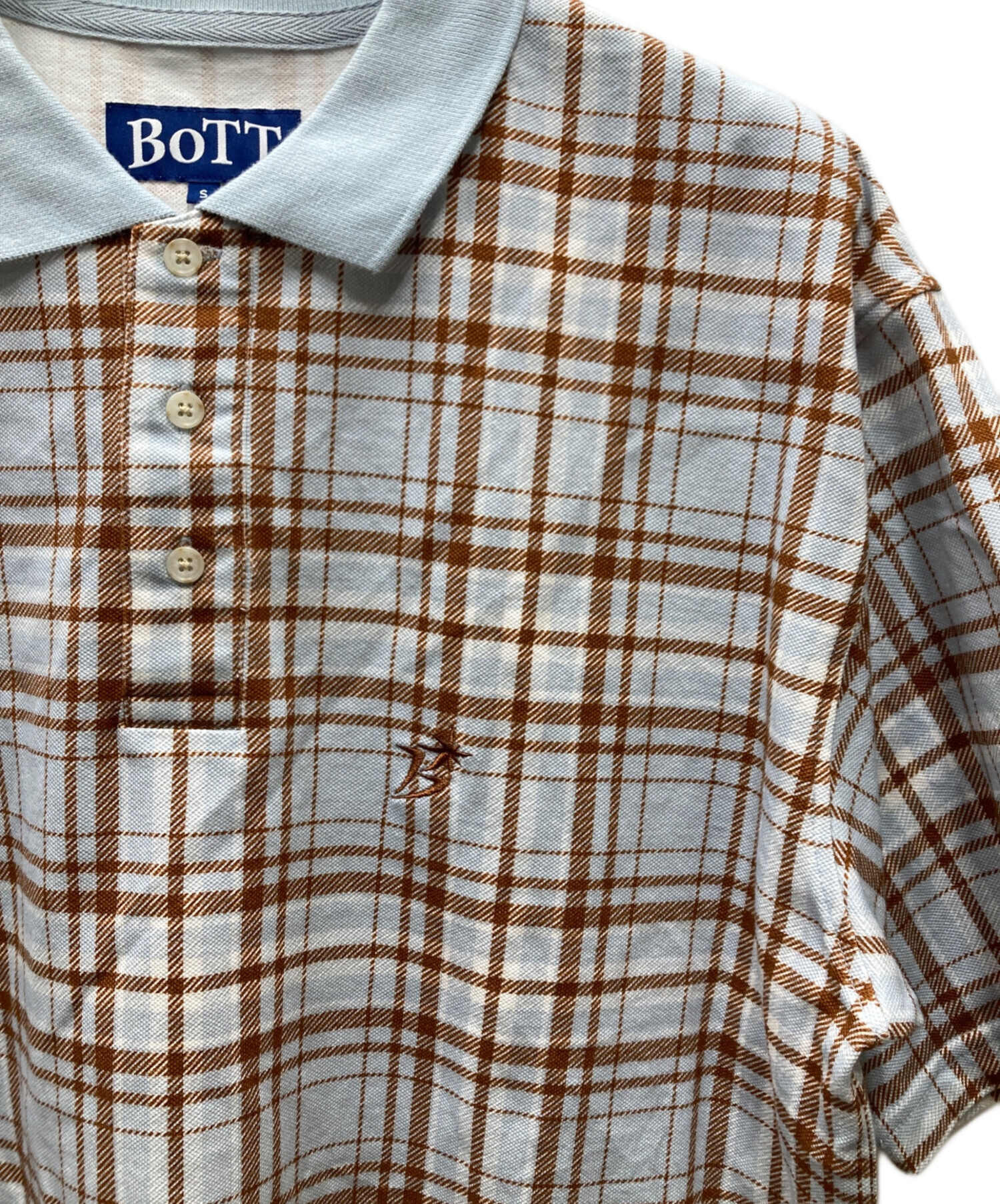 中古・古着通販】BoTT (ボット) Plaid S/Sポロシャツ ブルー サイズ:S