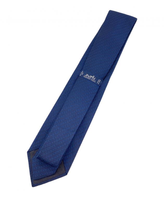 中古・古着通販】HERMES (エルメス) H柄シルクネクタイ ネイビー