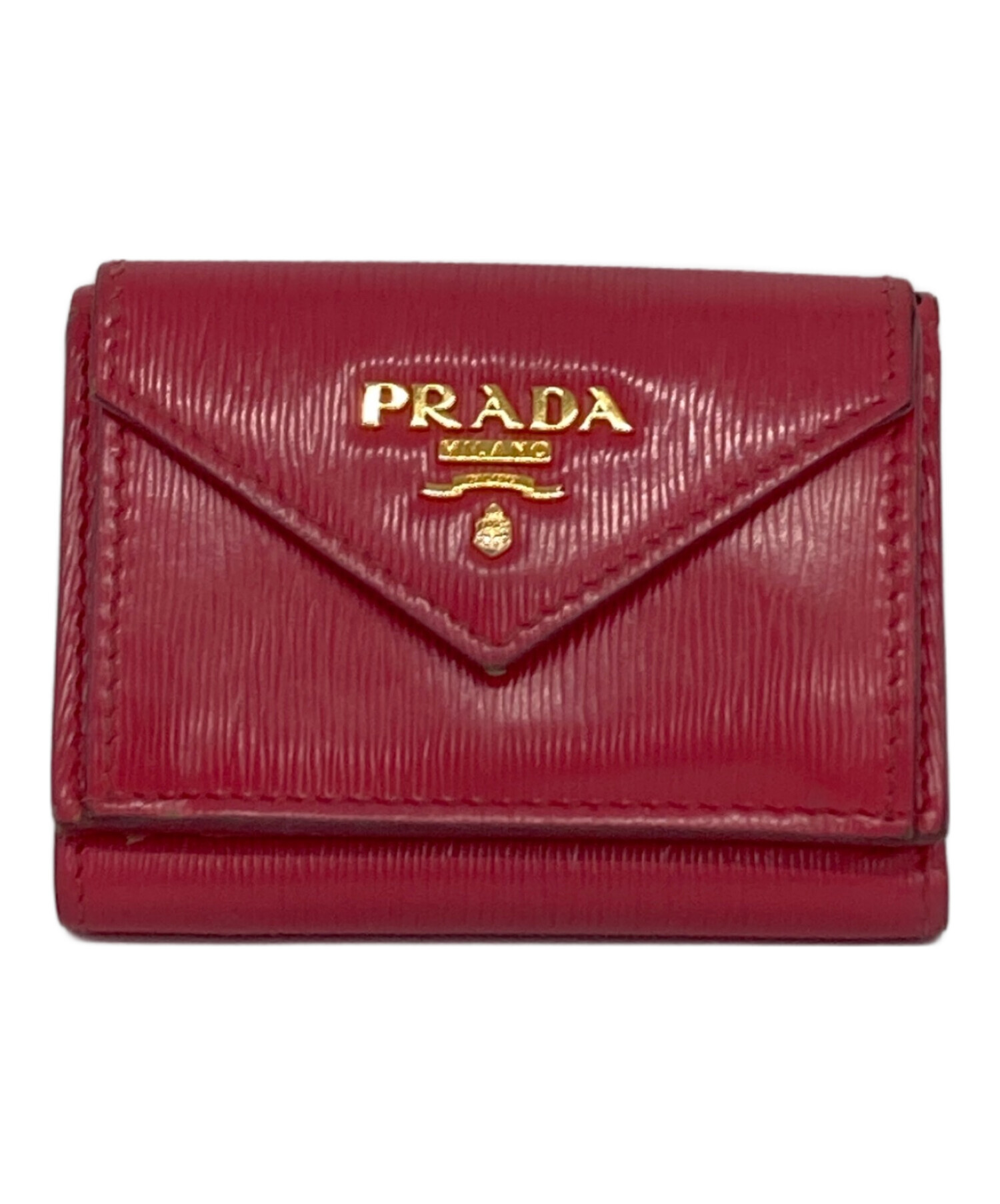 中古・古着通販】PRADA (プラダ) サフィアーノ ミニ ウォレット ピンク