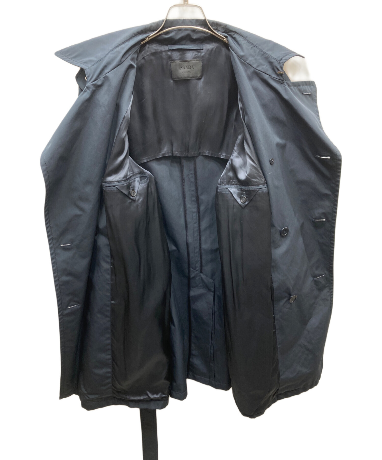 中古・古着通販】PRADA (プラダ) トレンチコート ネイビー サイズ:50