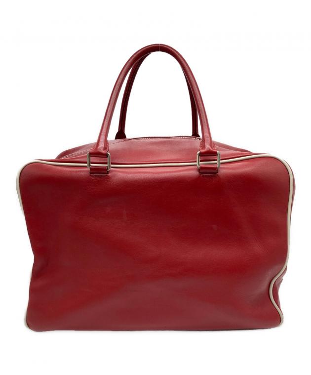 けい！　Ｕｓｅｄ　ＰＲＡＤＡ　赤タグ　大型ボストンバッグ　ＢＫ系 中古・古着通販】PRADA (プラダ) レザーボーリングバッグ レッド