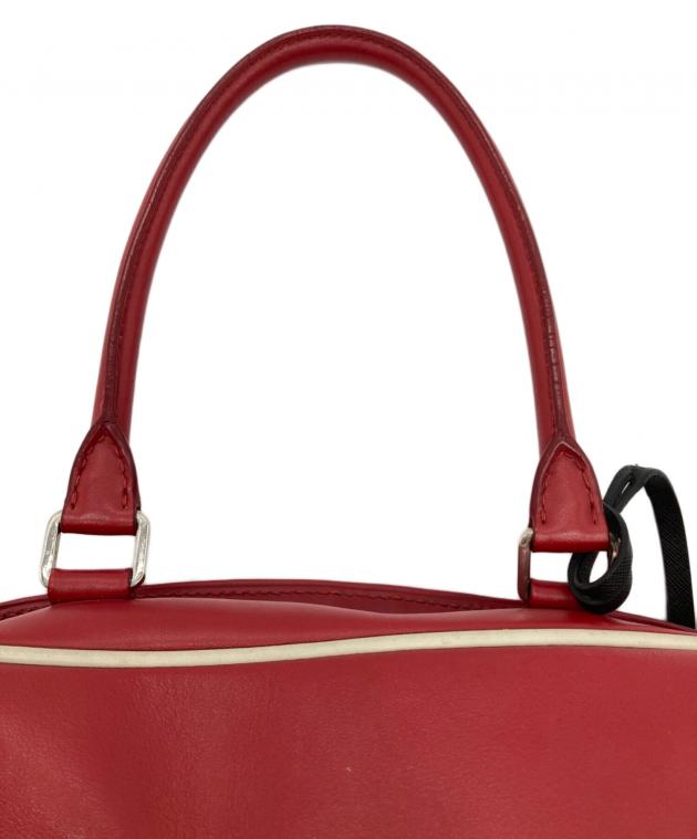 中古・古着通販】PRADA (プラダ) レザーボーリングバッグ レッド
