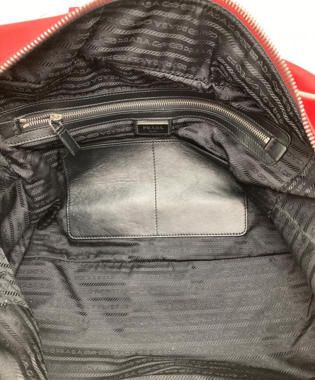 中古・古着通販】PRADA (プラダ) レザーボーリングバッグ レッド