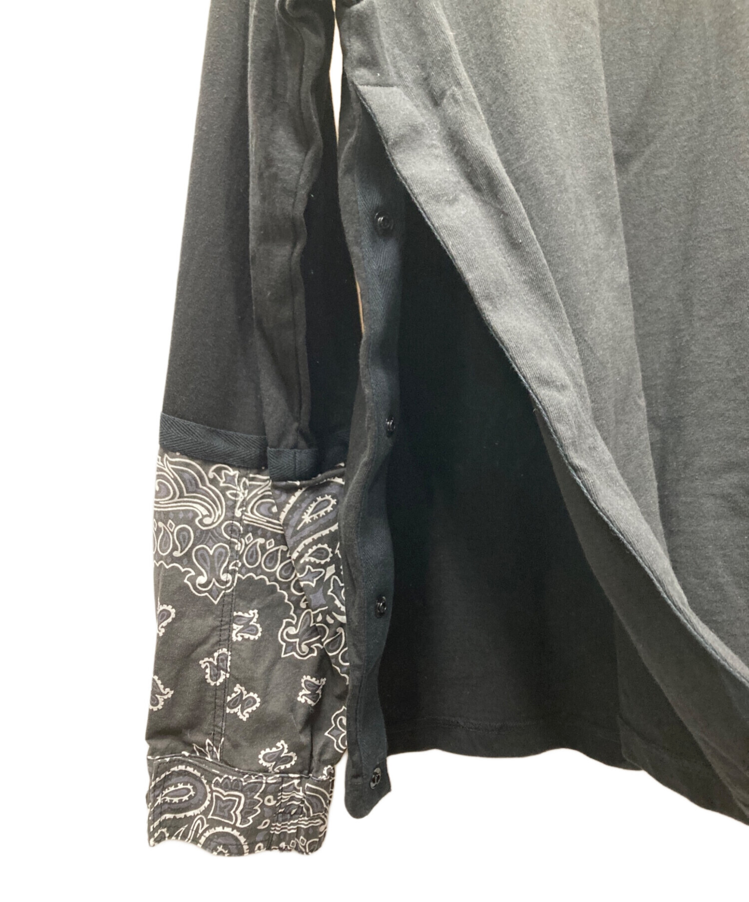 中古・古着通販】sacai (サカイ) 長袖カットソー ブラック サイズ:3