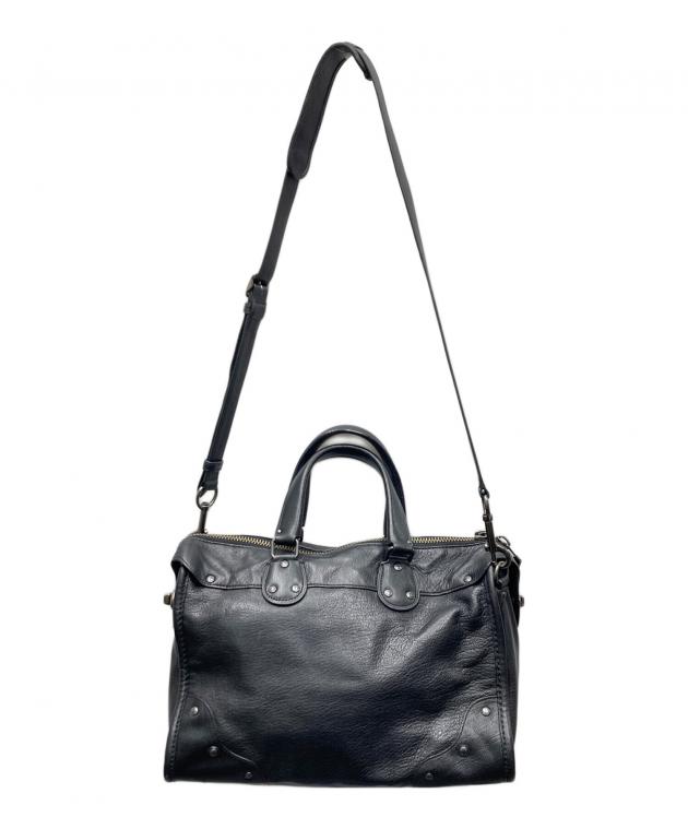 中古・古着通販】COACH (コーチ) 2WAY レザー ボストンバッグ ブラック