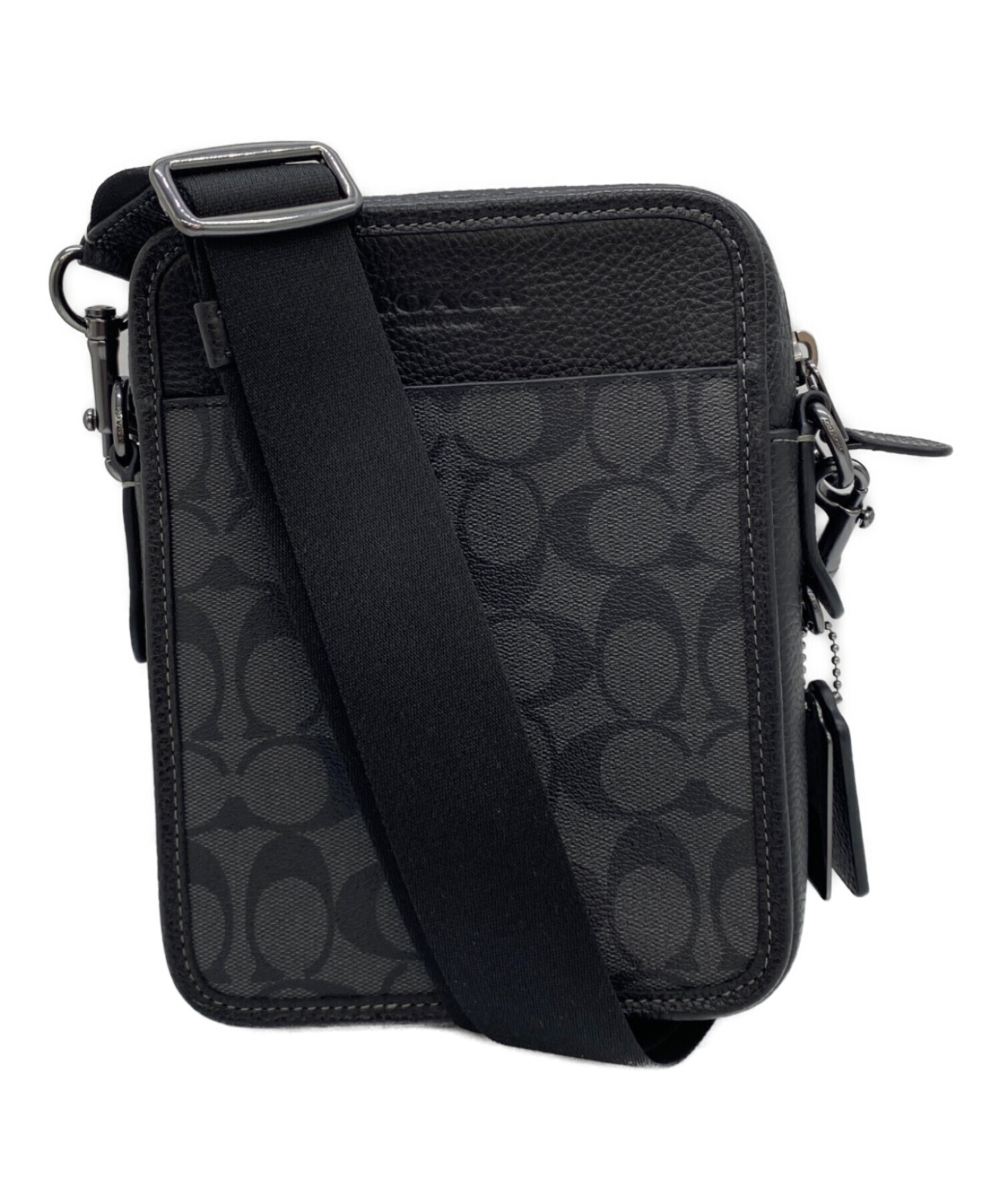 未使用　COACH ブラック ショルダーバッグ 中古・古着通販】COACH (コーチ) サリバン クロスボディ シグネチャー