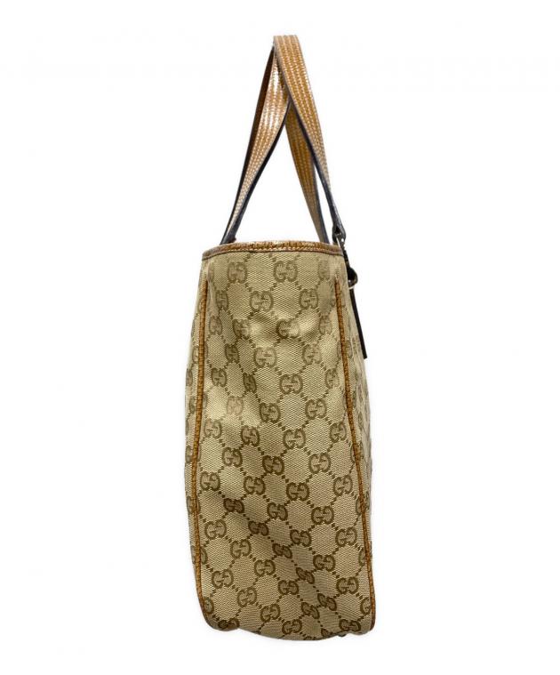 中古・古着通販】GUCCI (グッチ) GGキャンバストートバッグ ベージュ