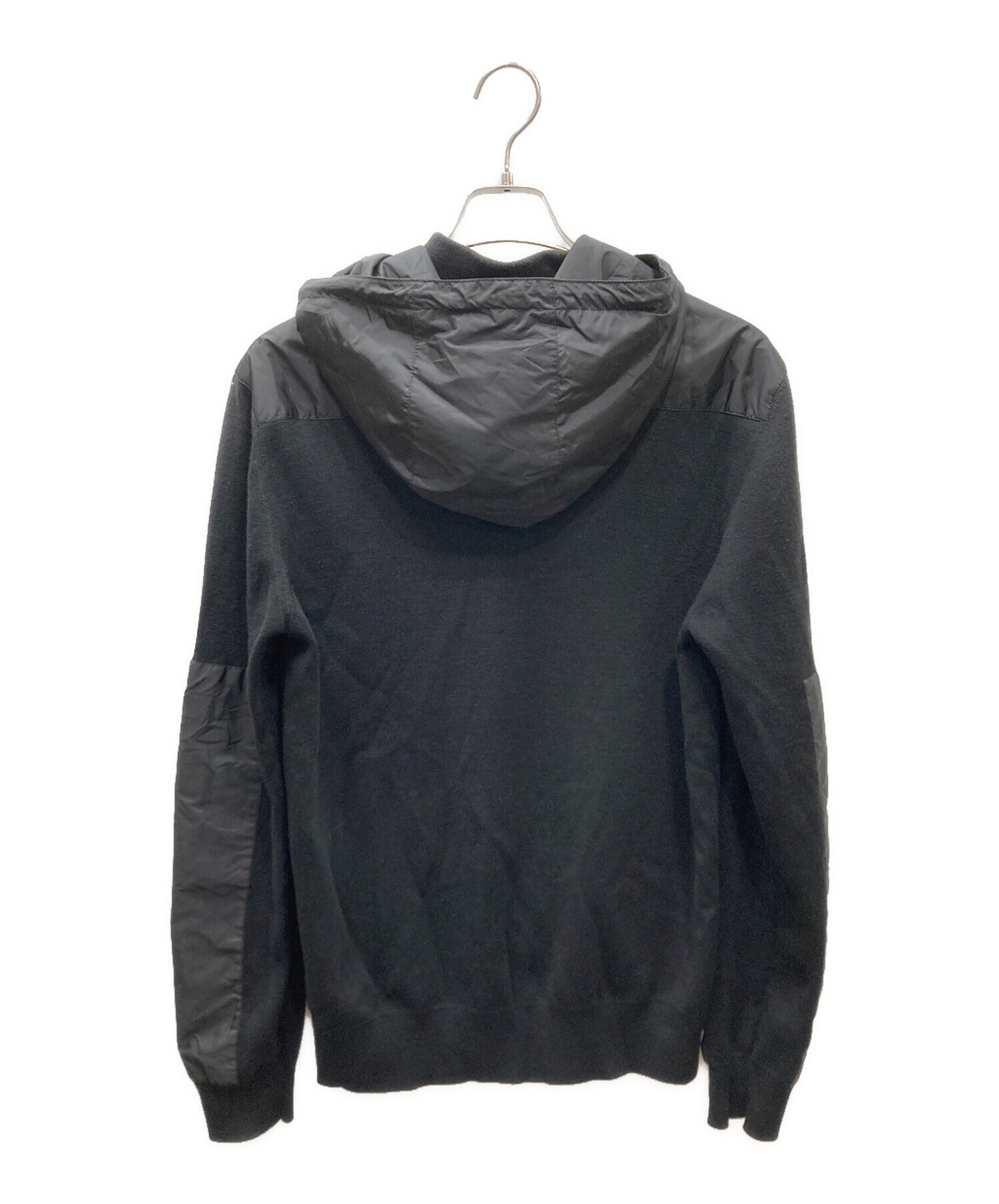 中古・古着通販】PRADA (プラダ) 異素材切替フードパーカー ブラック