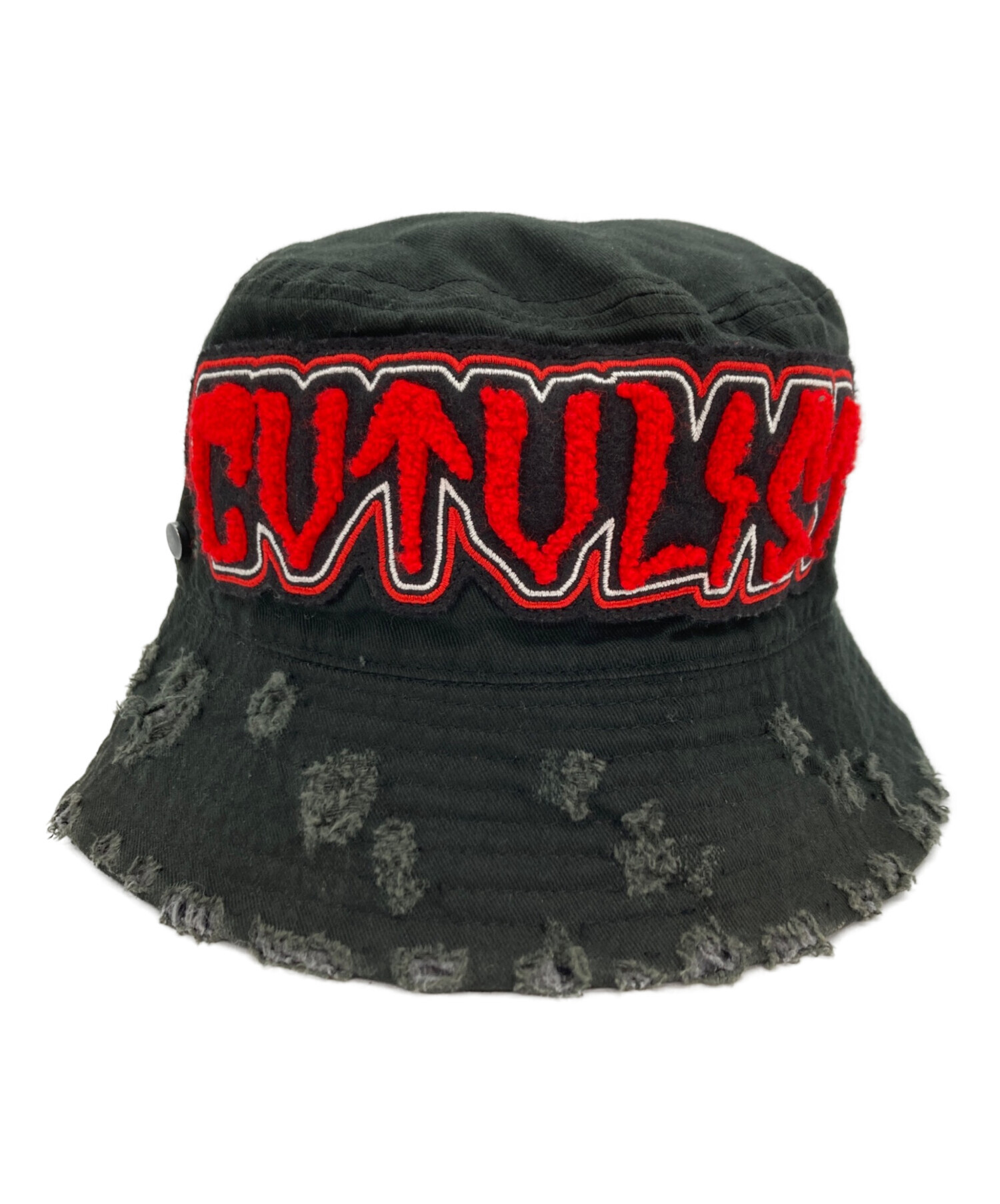 CVTVLIST カタリスト 硫化染め バケットハット 黒 赤 中古・古着通販】CVTVLIST (カタリスト) DAMAGED BUCKET HAT ダメージ