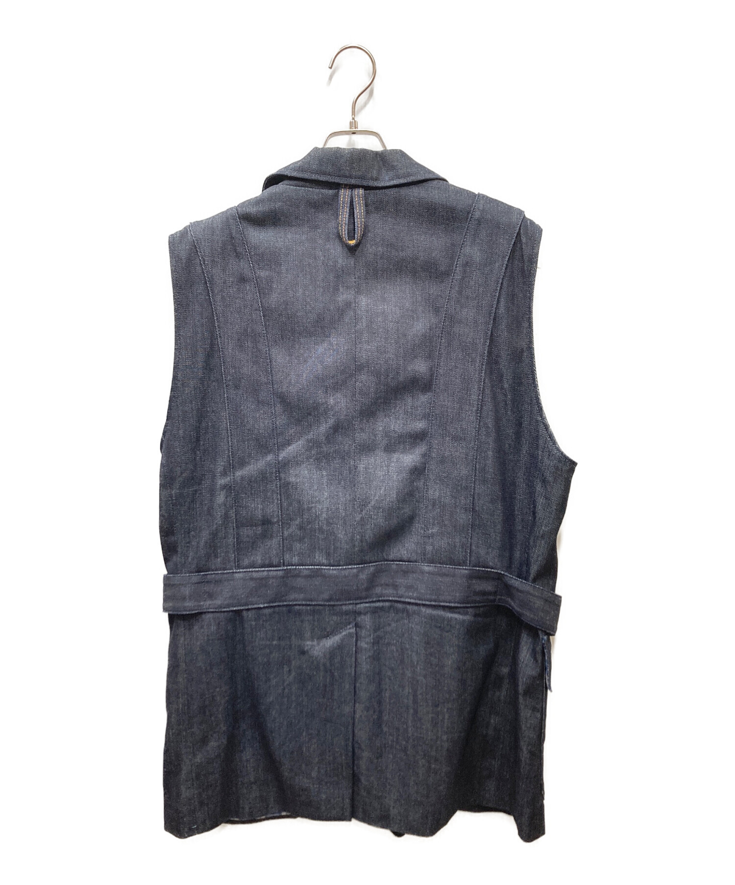 花*山様 EVISU 襟付きデニムベスト サイズ42 中古・古着通販】EVISU (エヴィス) マリンボタン デニムベスト