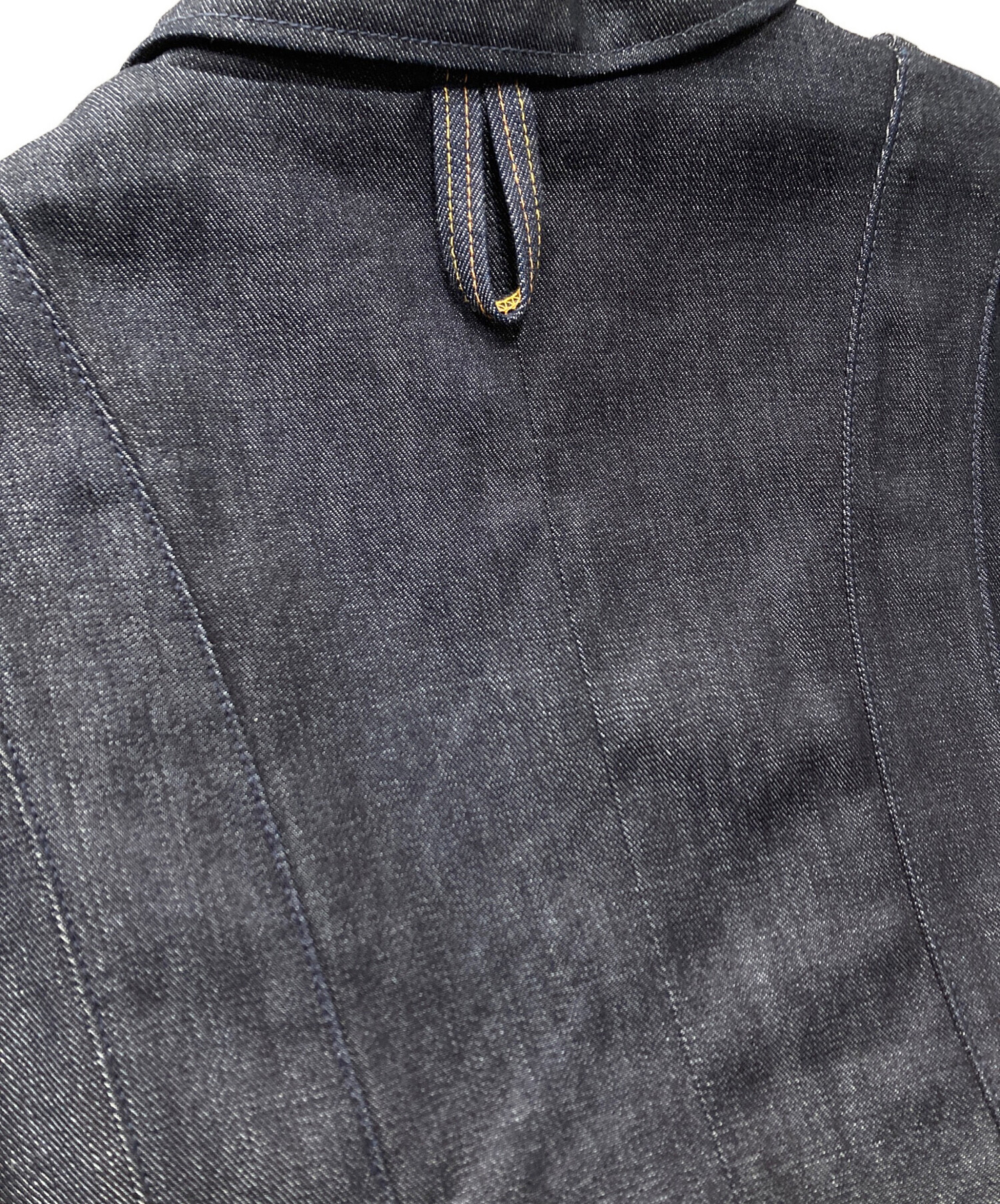 花*山様 EVISU 襟付きデニムベスト サイズ42 中古・古着通販】EVISU (エヴィス) マリンボタン デニムベスト