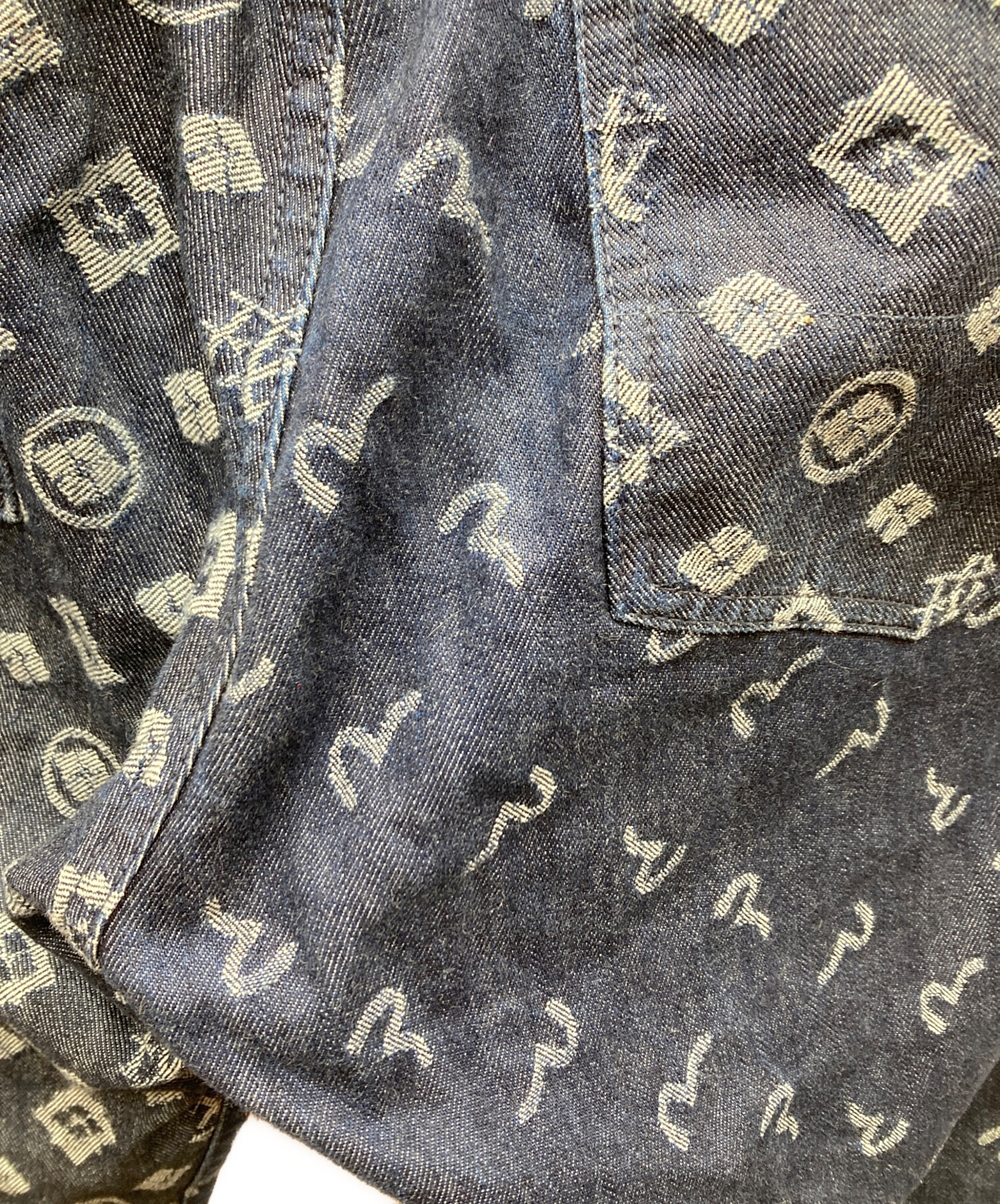 中古・古着通販】EVISU (エヴィス) 家紋柄 デニムパンツ ブルー サイズ