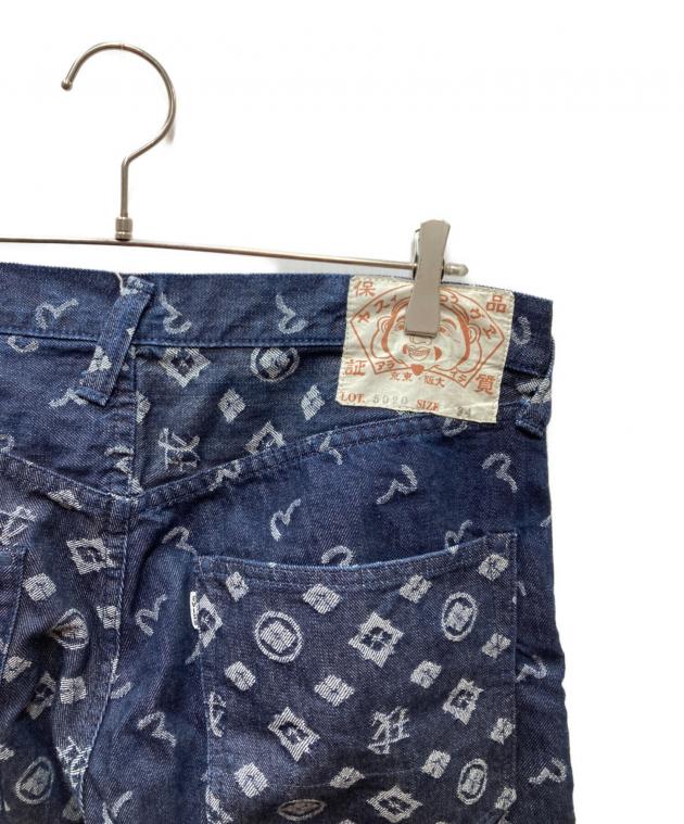 中古・古着通販】EVISU (エヴィス) 家紋柄 デニムパンツ ブルー サイズ