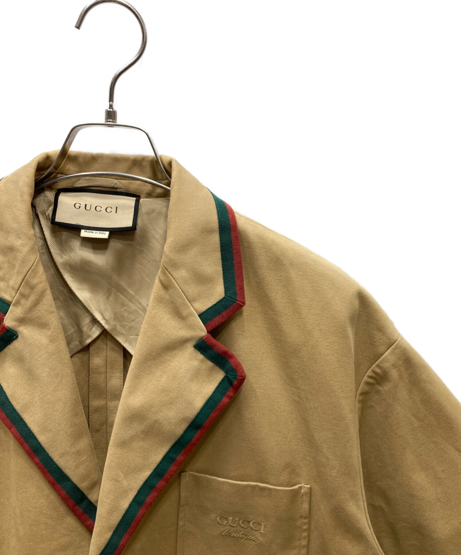 中古・古着通販】GUCCI (グッチ) 半袖シャツジャケット ベージュ