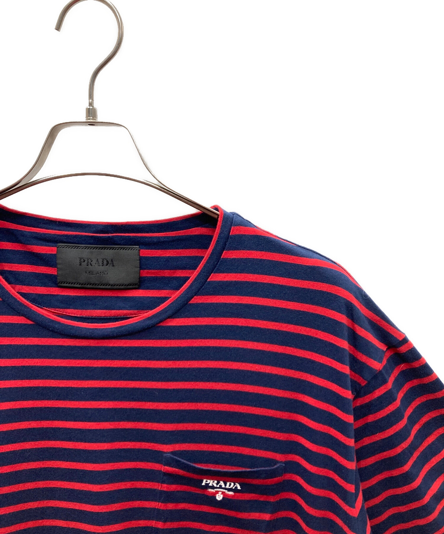 中古・古着通販】PRADA (プラダ) Striped Pocket T-Shirt ボーダー