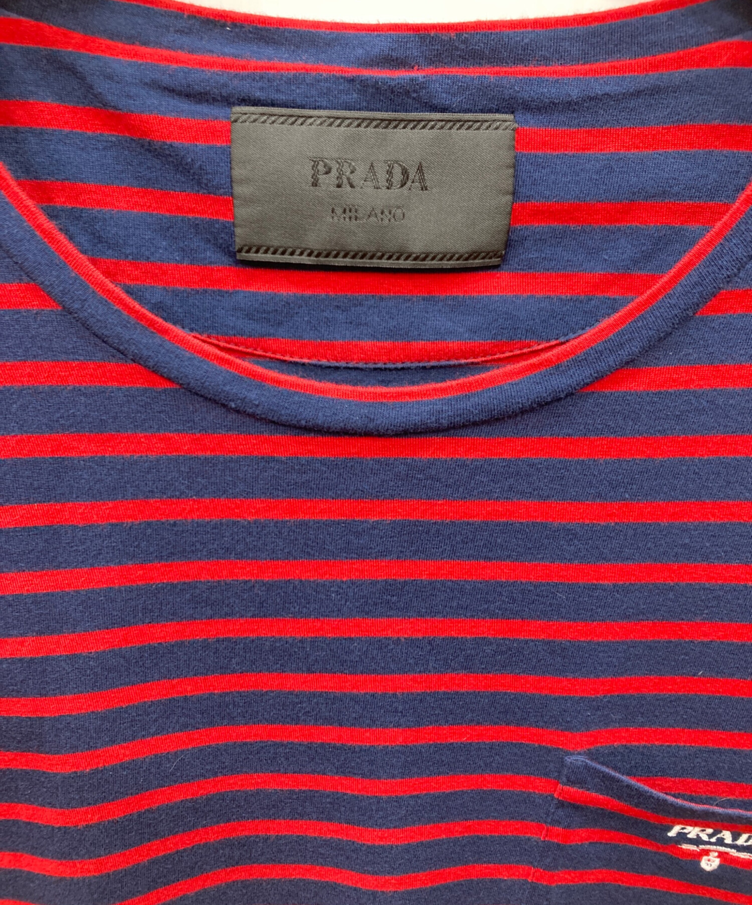 中古・古着通販】PRADA (プラダ) Striped Pocket T-Shirt ボーダー