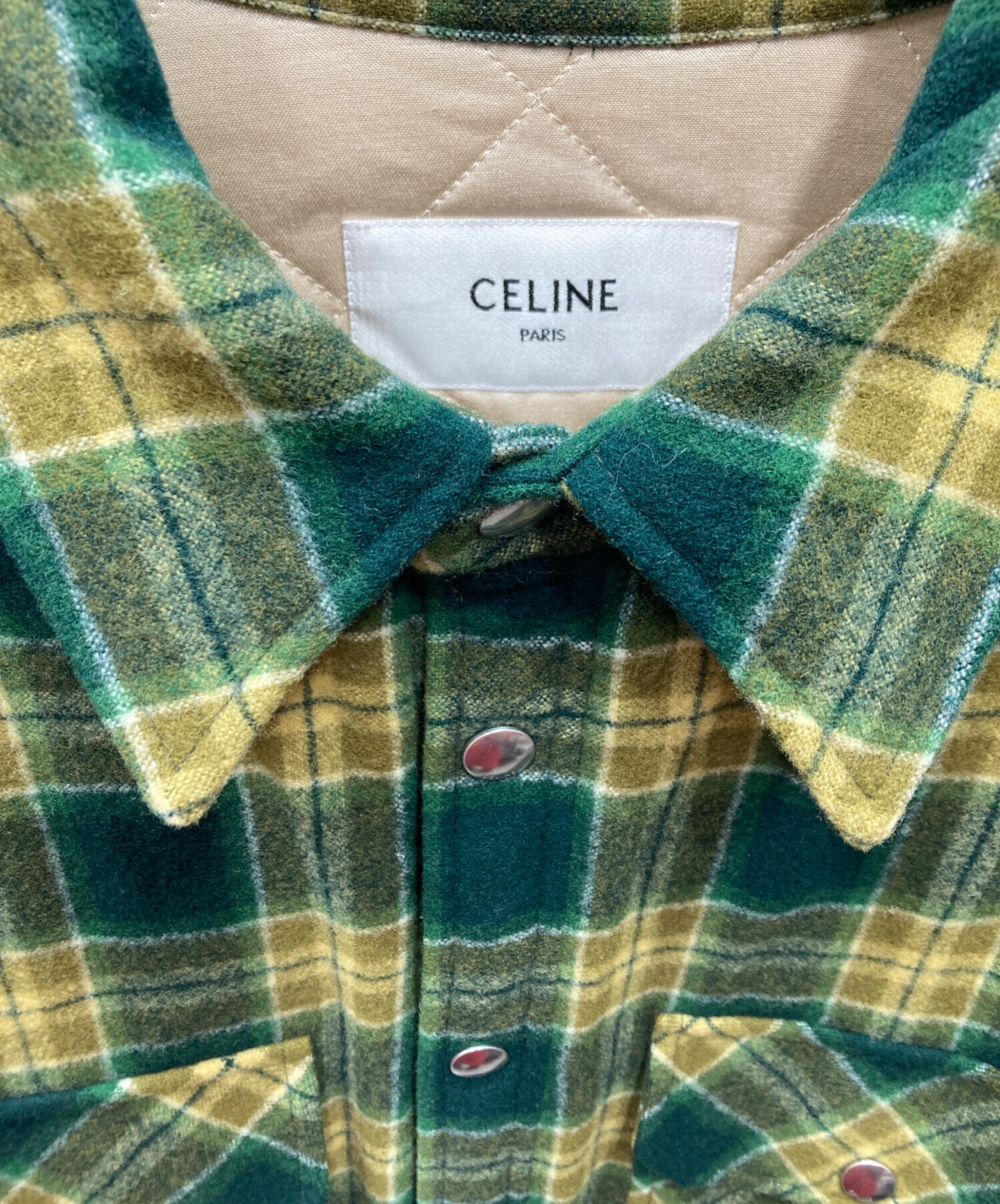 中古・古着通販】CELINE (セリーヌ) シャツジャケット グリーン