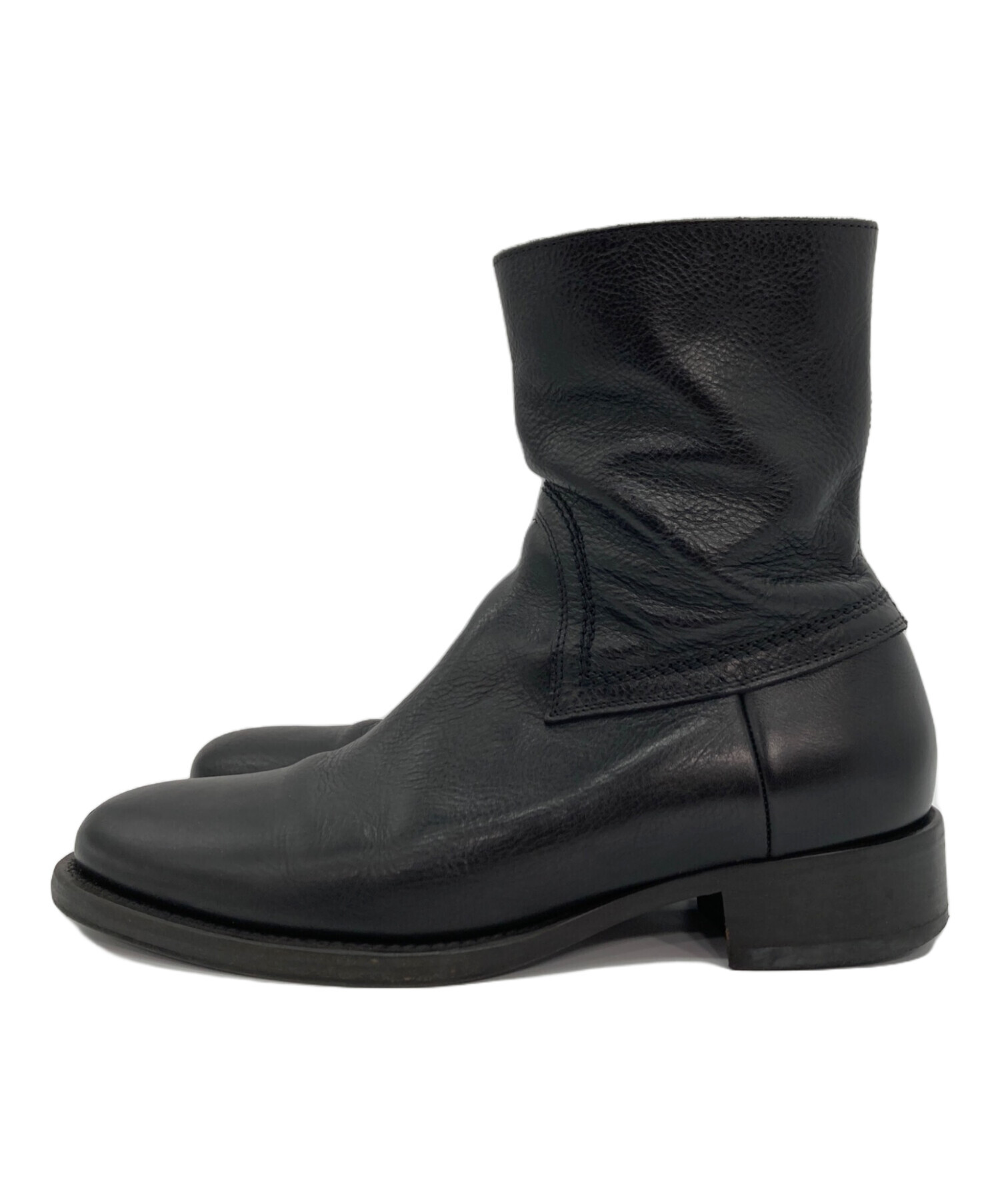 【中古】ブッテロ BUTTERO レザー ブーツ ブラック【サイズ41】【メンズ】 中古・古着通販】BUTTERO (ブッテロ) サイドジップブーツ ブラック