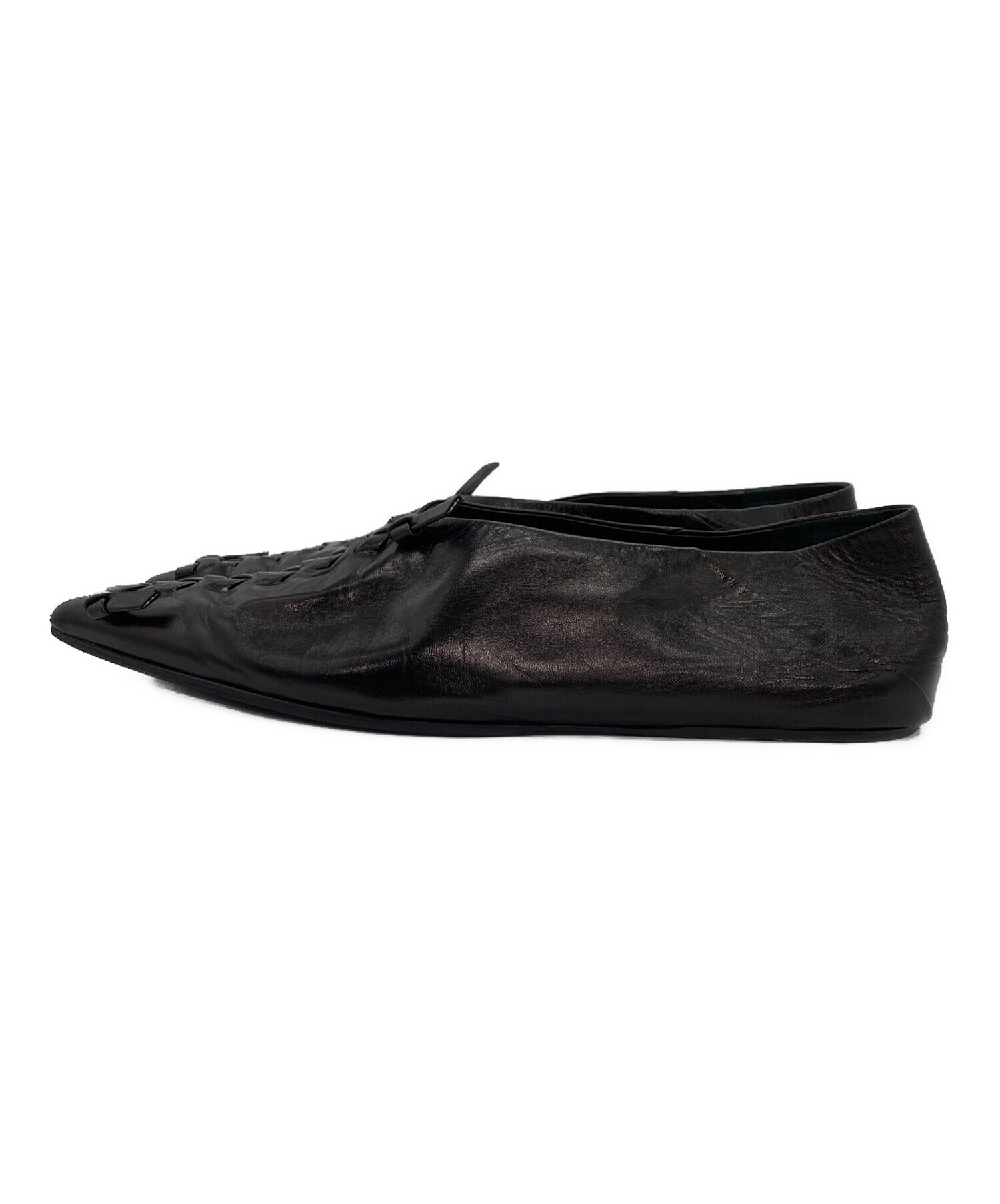【新品未使用】JIL SANDER ブラックレザーシューズ 中古・古着通販】JIL SANDER (ジルサンダー) レザーシューズ ブラック