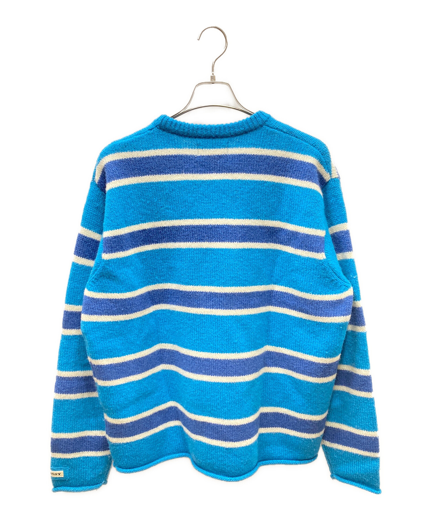 中古・古着通販】stussy (ステューシー) STRIPED WOOL SWEATER ブルー