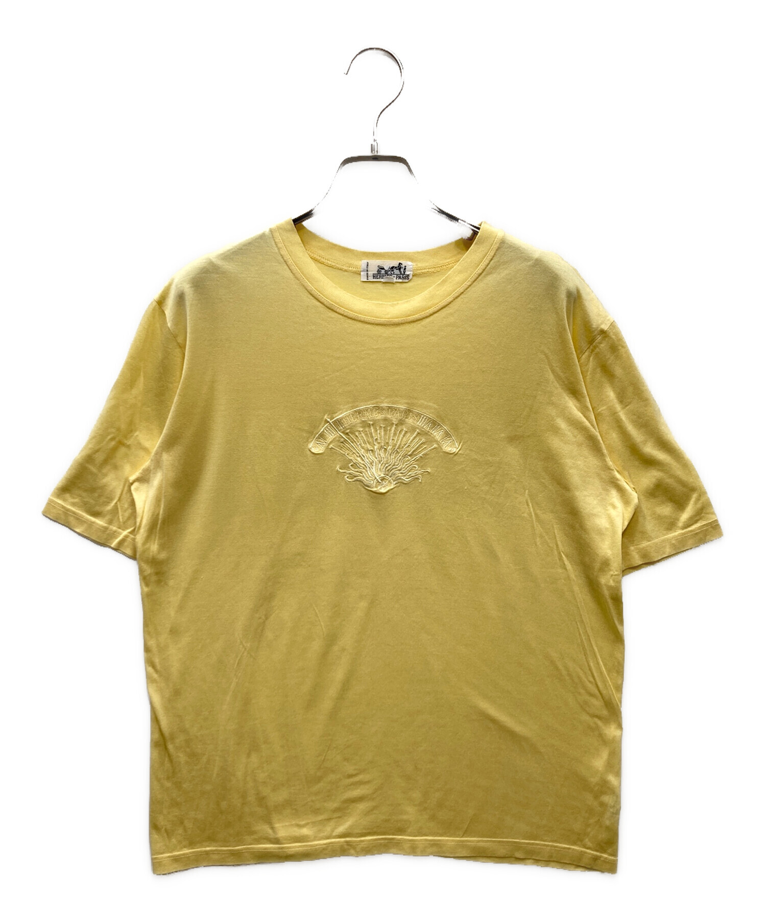 中古・古着通販】HERMES (エルメス) モチーフ刺繍Tシャツ イエロー