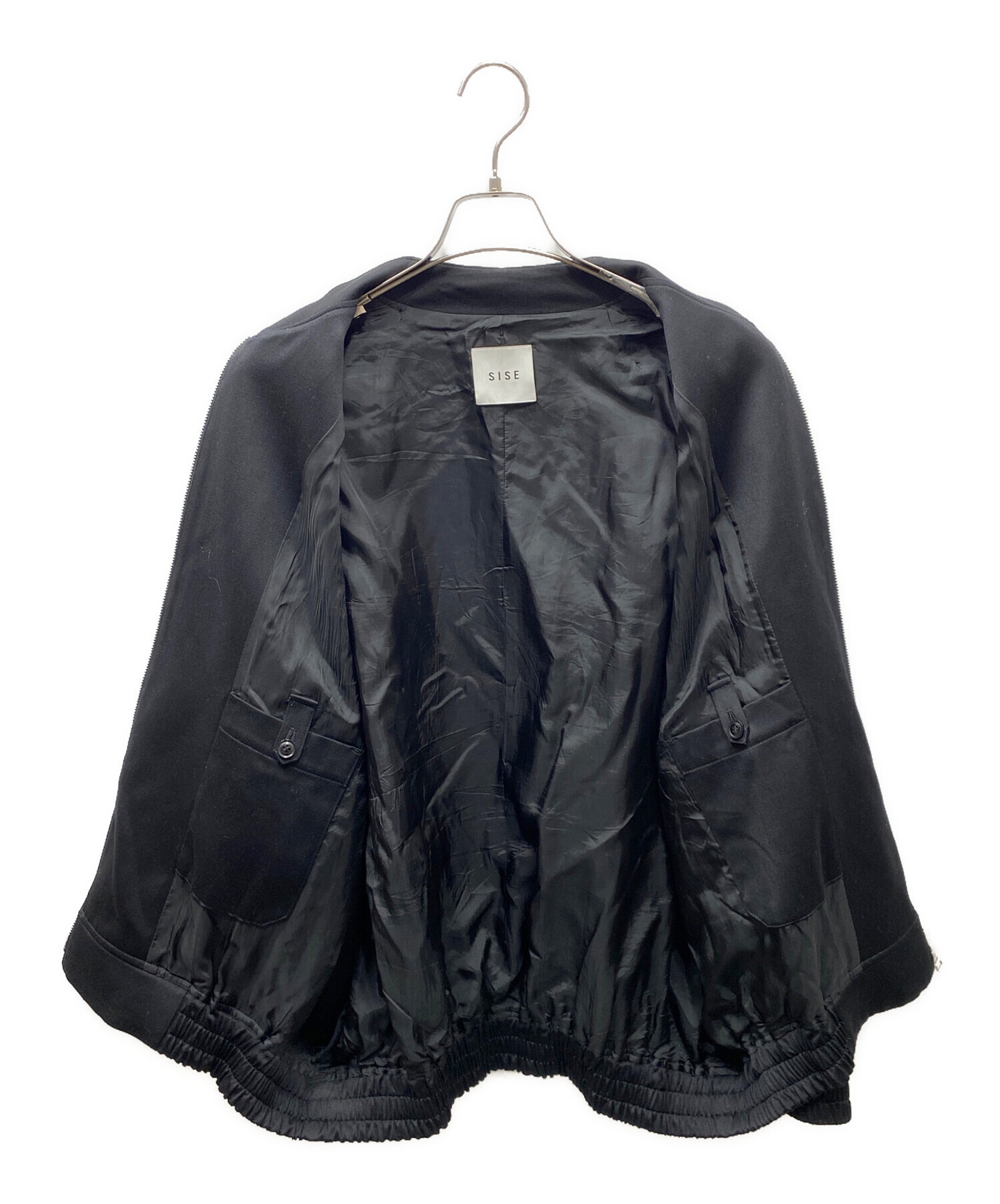 中古・古着通販】Sise (シセ) ウールバルーンブルゾン ブラック サイズ