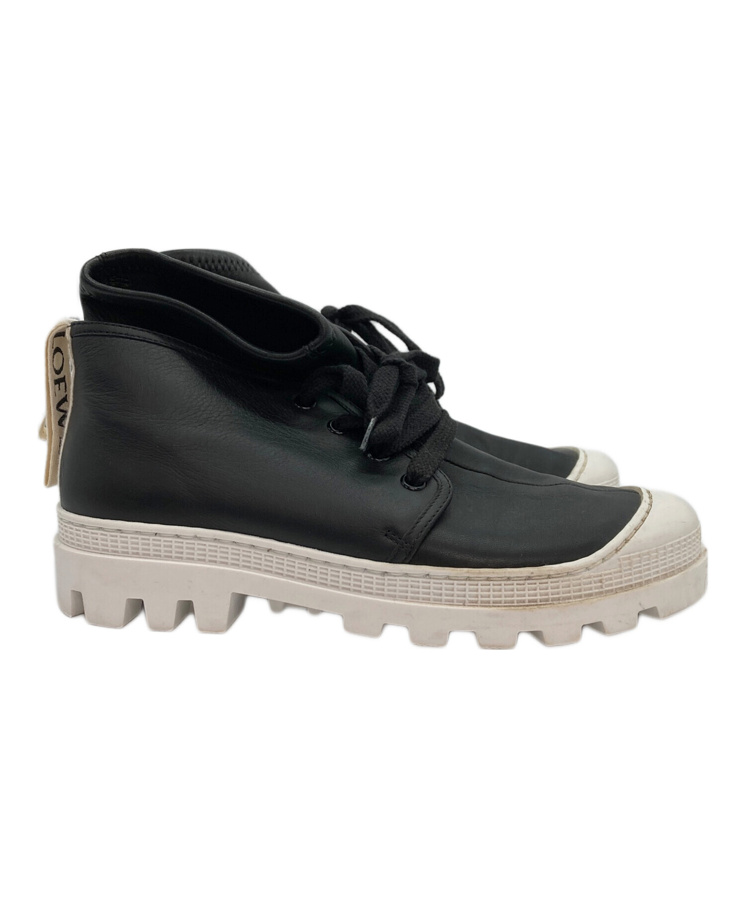 【完売品】LOEWE 27.5 ワラビー　チャッカブーツ　スニーカー　アナグラム 中古・古着通販】LOEWE (ロエベ) ストレッチ コンバットブーツ