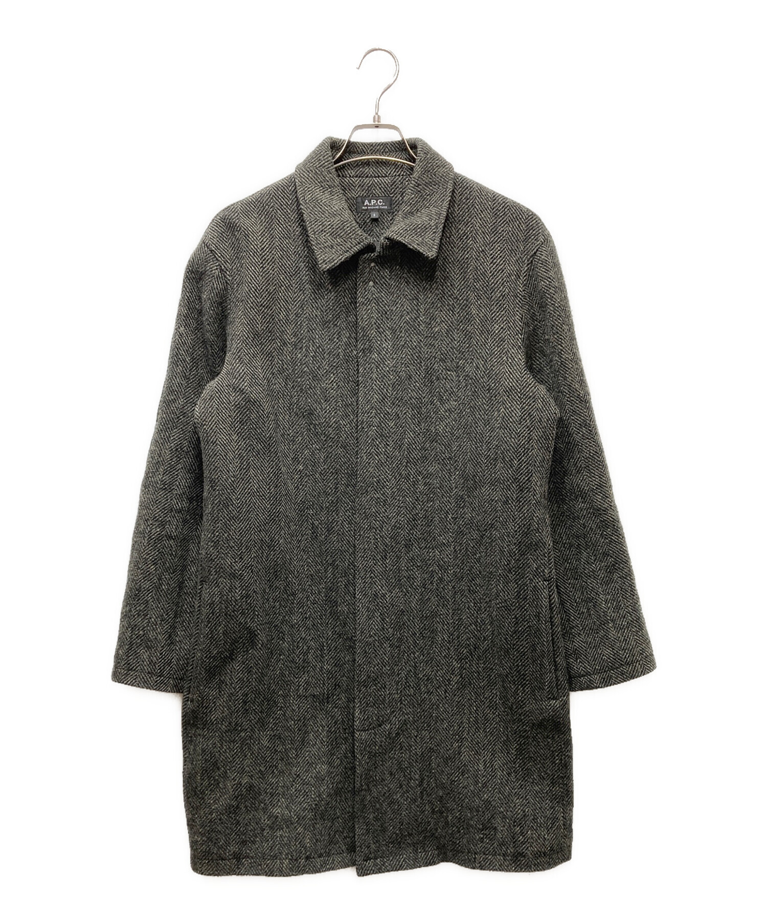 メンズ 1999AW フランス製 初期 A.P.C. ウール 比翼 ショートコート 黒