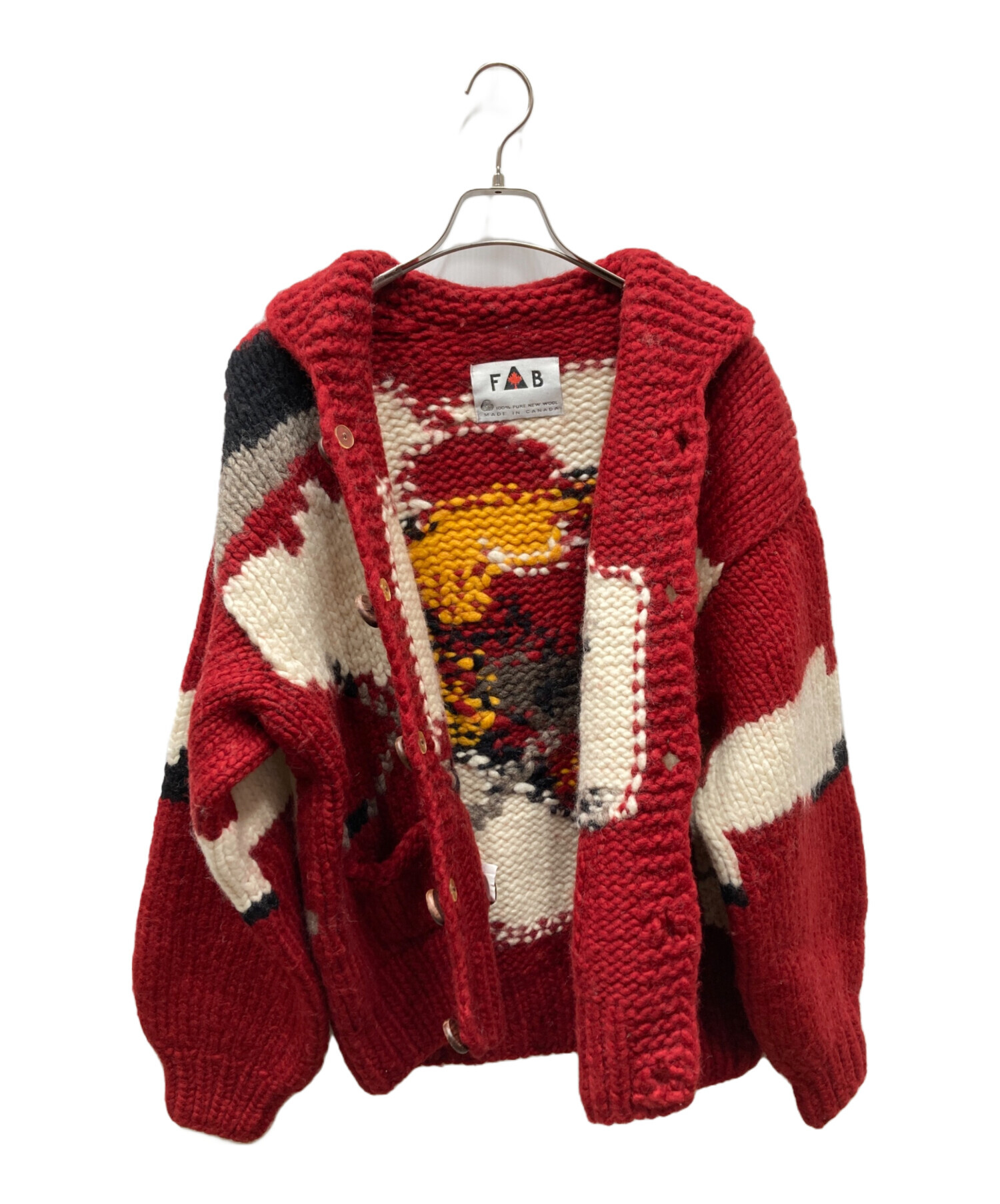 80s FAB カウチンセーター 中古・古着通販】FAB (ファブ) カナダ製 カウチンニットカーディガン