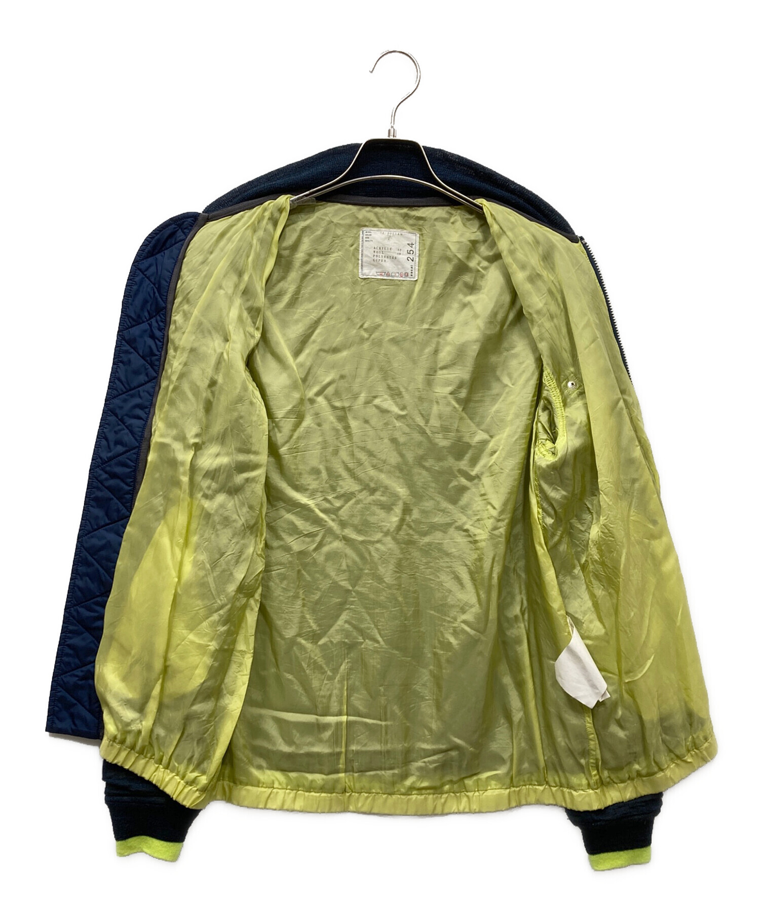 Sacai ニット切替ブルゾンジャケット 中古・古着通販】sacai (サカイ) ニット切替ブルゾン ネイビー サイズ