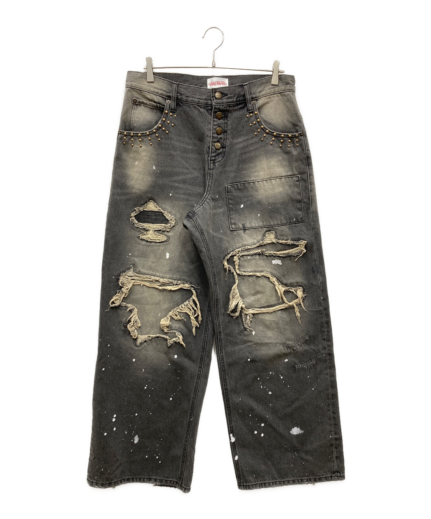 中古・古着通販】BADWAY (バッドウェイ) Grunge BORO studs denim
