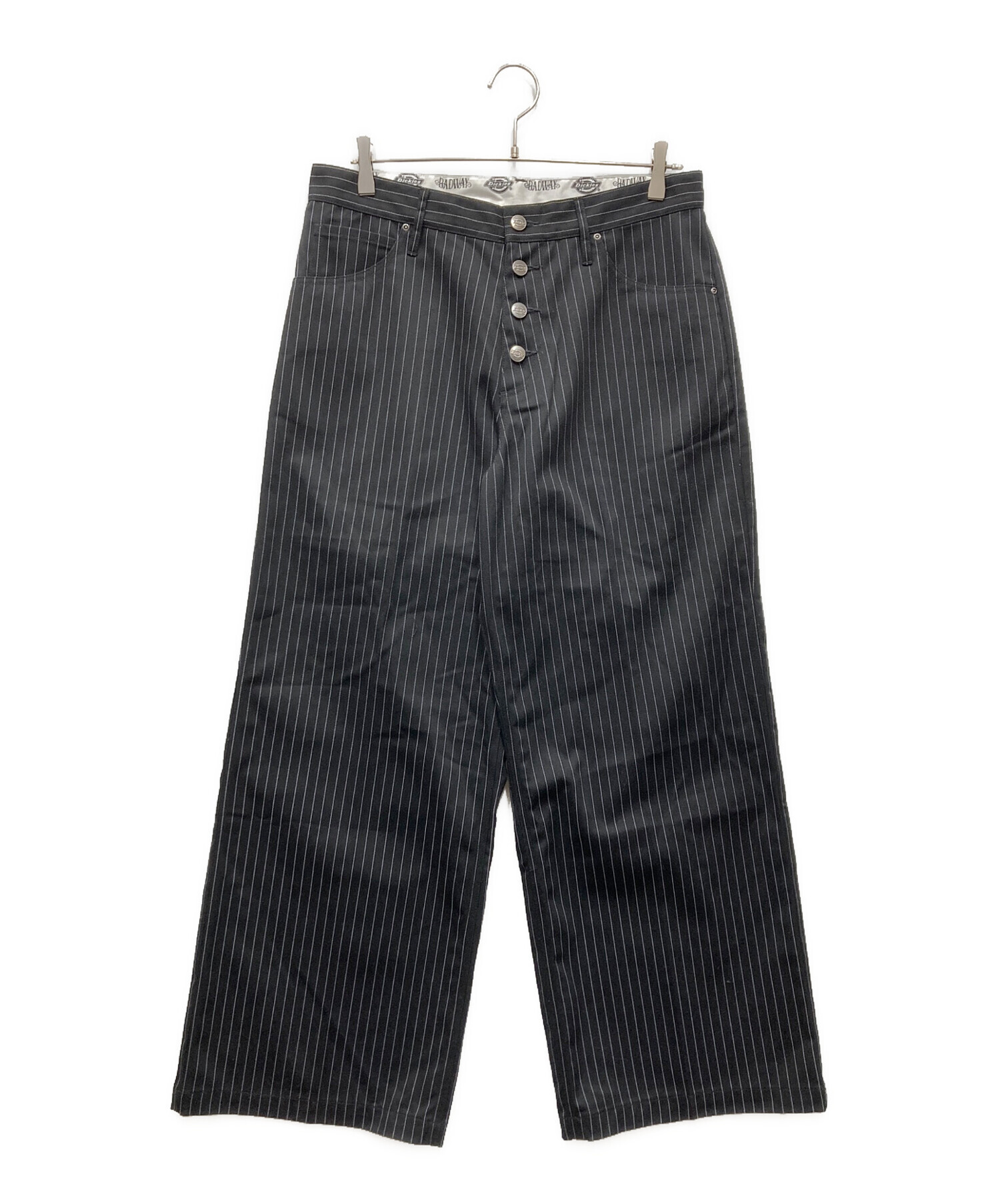 RRL ストライプ ヘリンボーン チノパンツ ブラック 中古・古着通販】BADWAY (バッドウェイ) Dickies (ディッキーズ