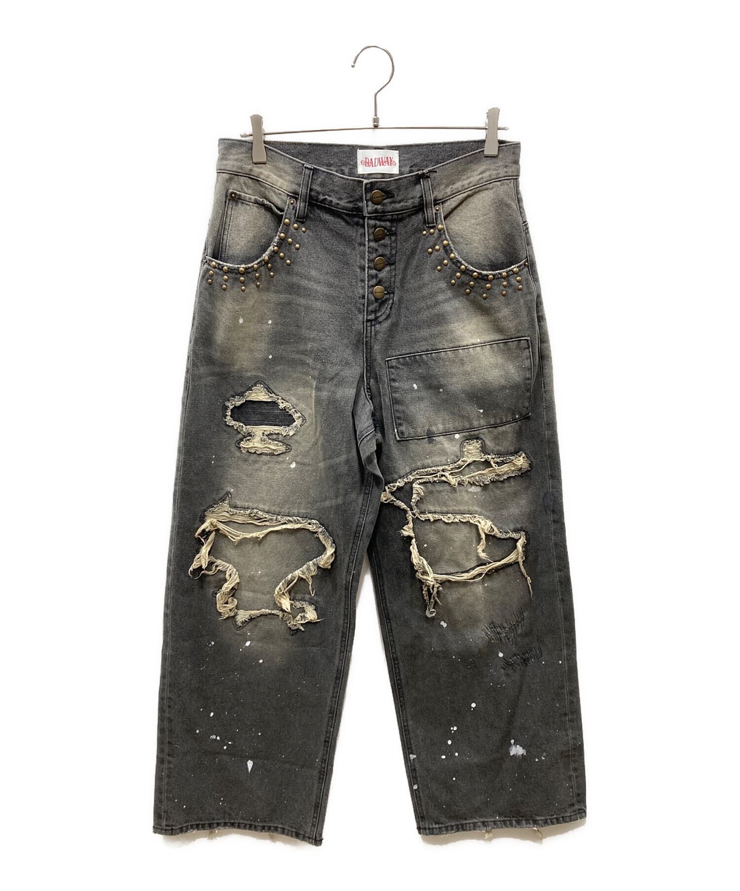 中古・古着通販】BADWAY (バッドウェイ) Grunge BORO studs denim