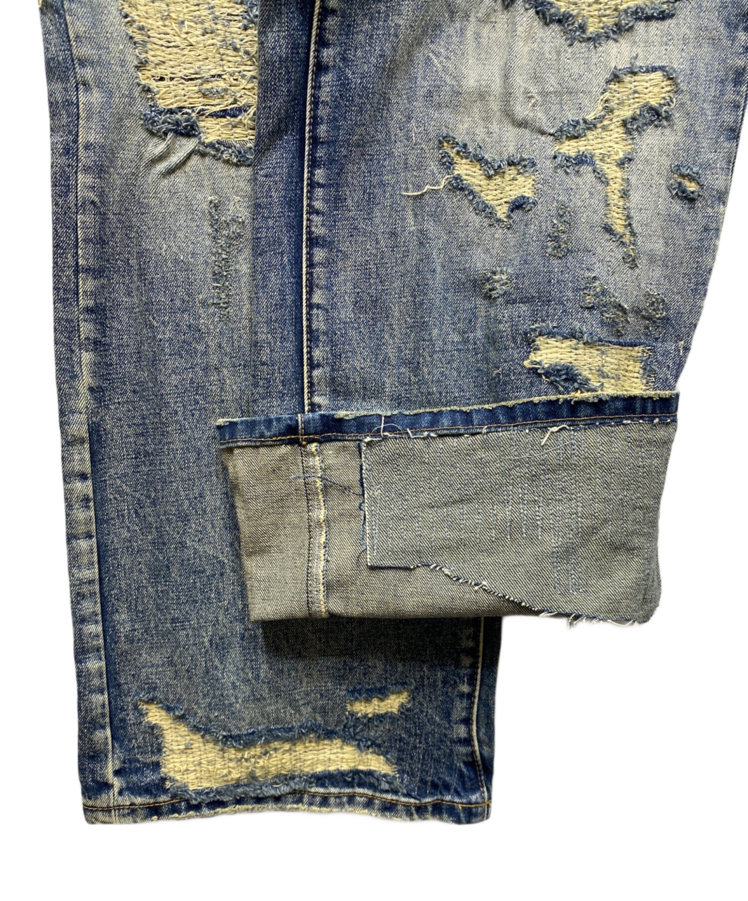中古・古着通販】VALABASAS (バラバサス) ダメージ加工デニムパンツ