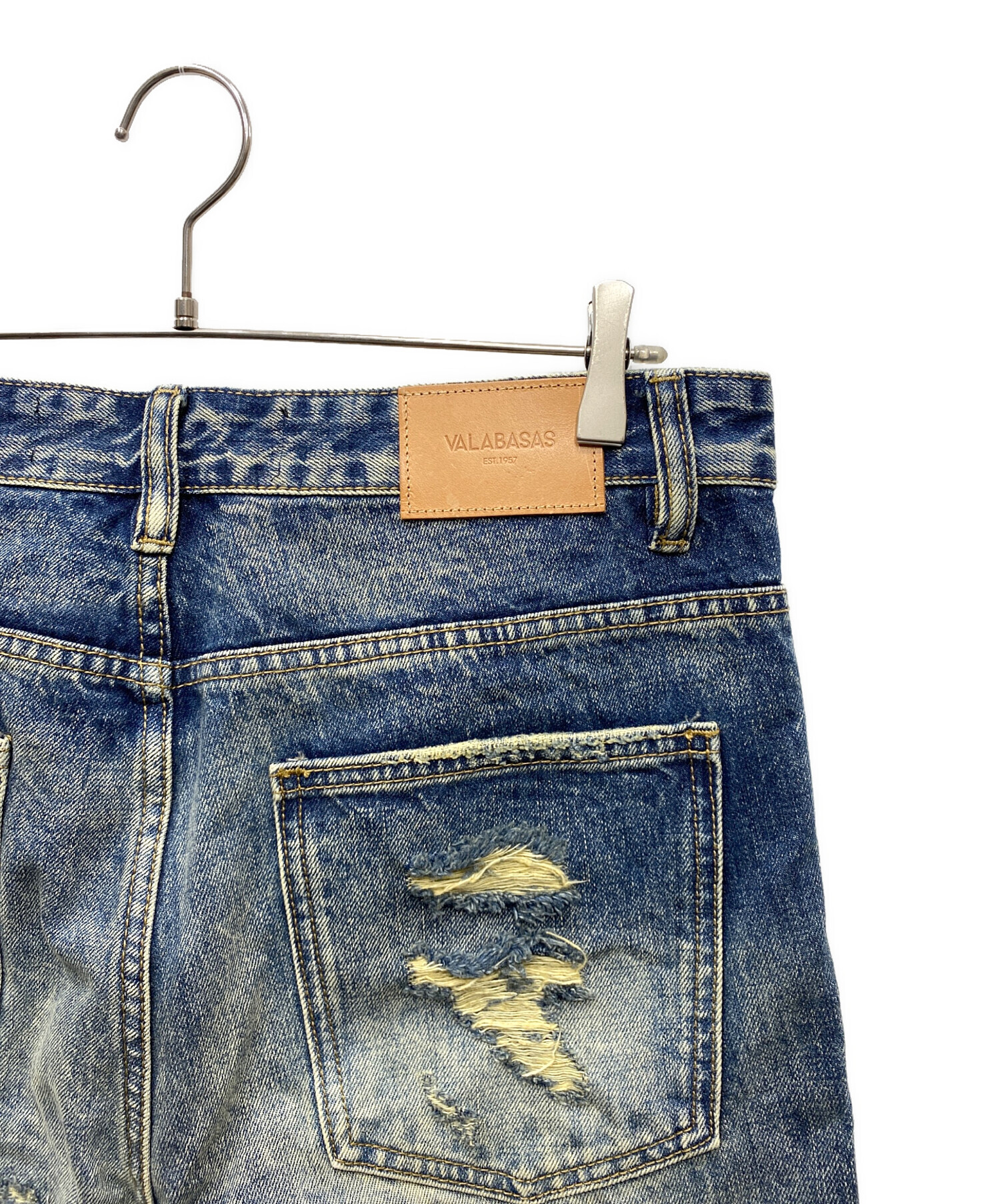 中古・古着通販】VALABASAS (バラバサス) ダメージ加工デニムパンツ