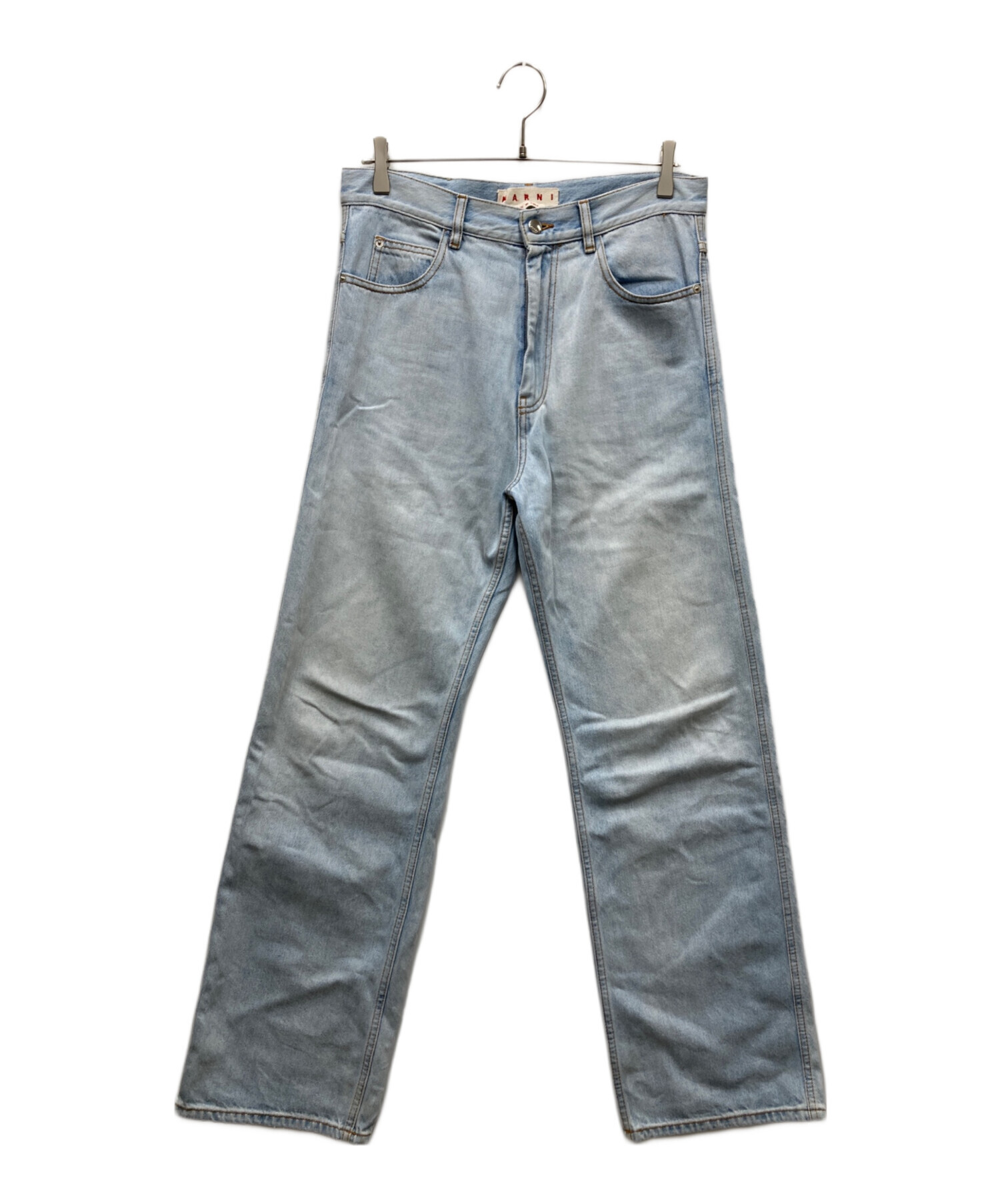 中古・古着通販】MARNI (マルニ) フラワーパッチ デニムパンツ ブルー