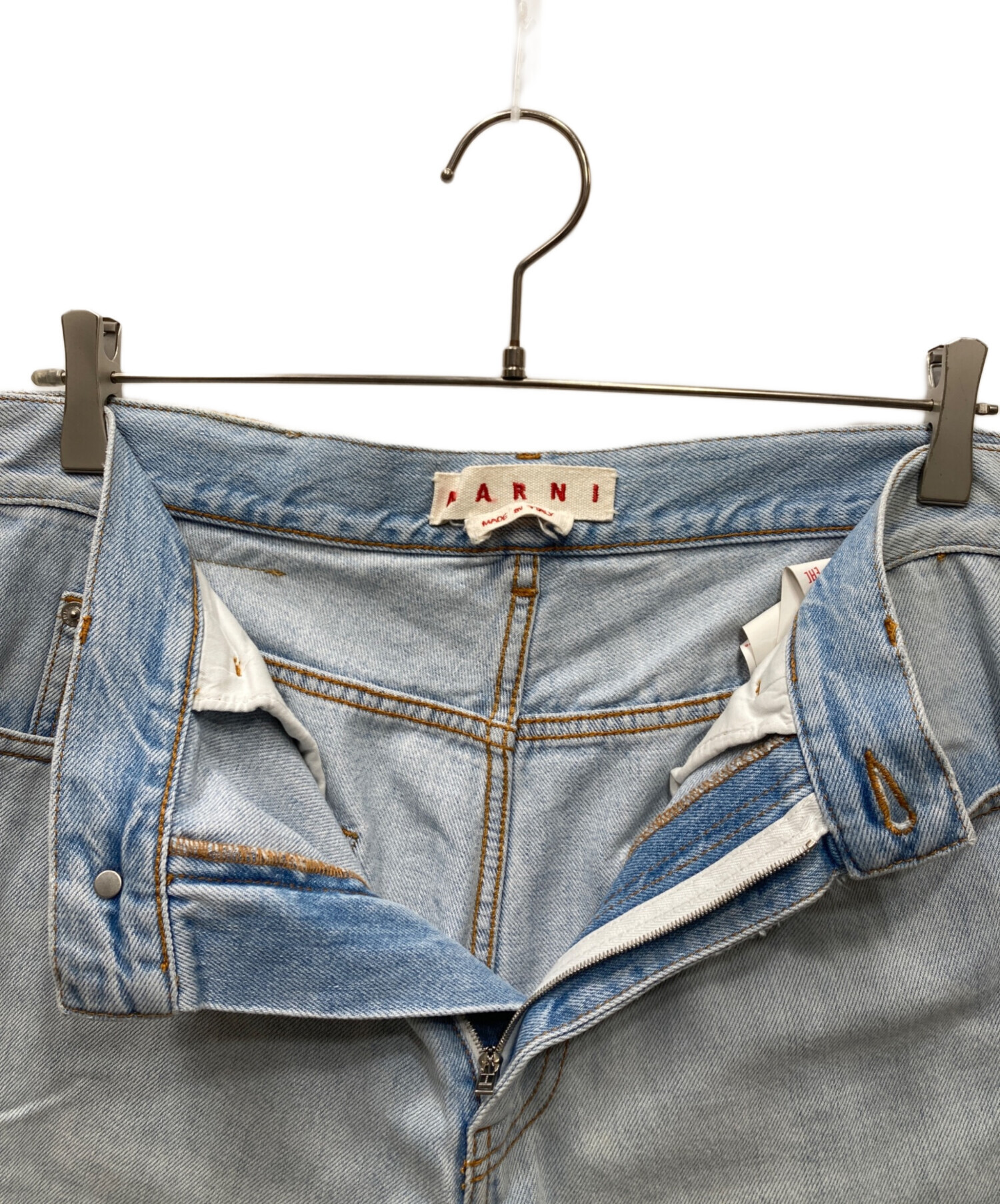 中古・古着通販】MARNI (マルニ) フラワーパッチ デニムパンツ ブルー