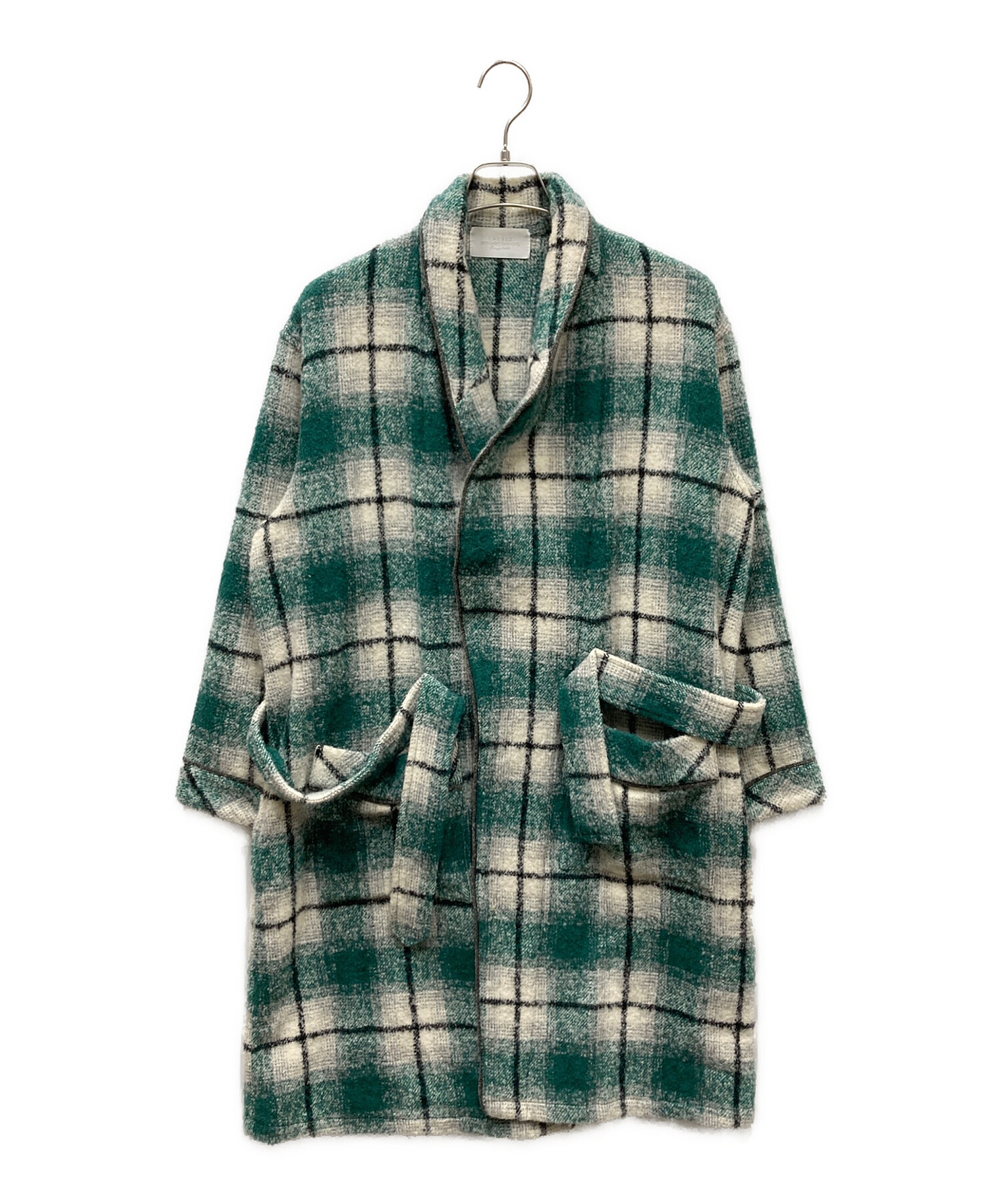 UNUSED Check coat 18AW アンユーズド ウールチェックコート 中古・古着通販】UNUSED (アンユーズド) チェックガウンコート