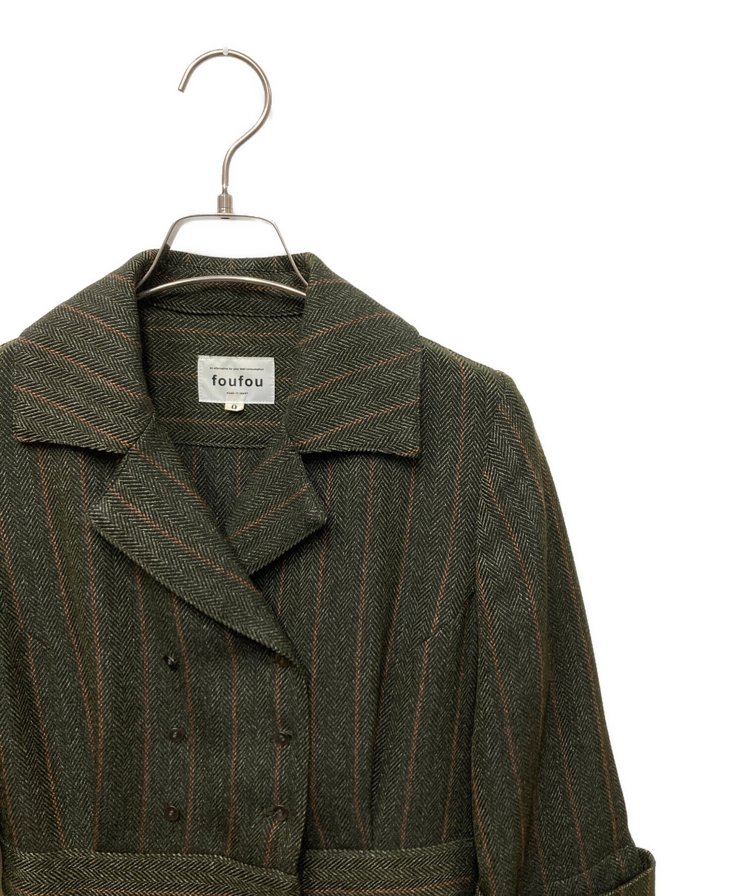 中古・古着通販】foufou (フーフー) open collar herringbone one