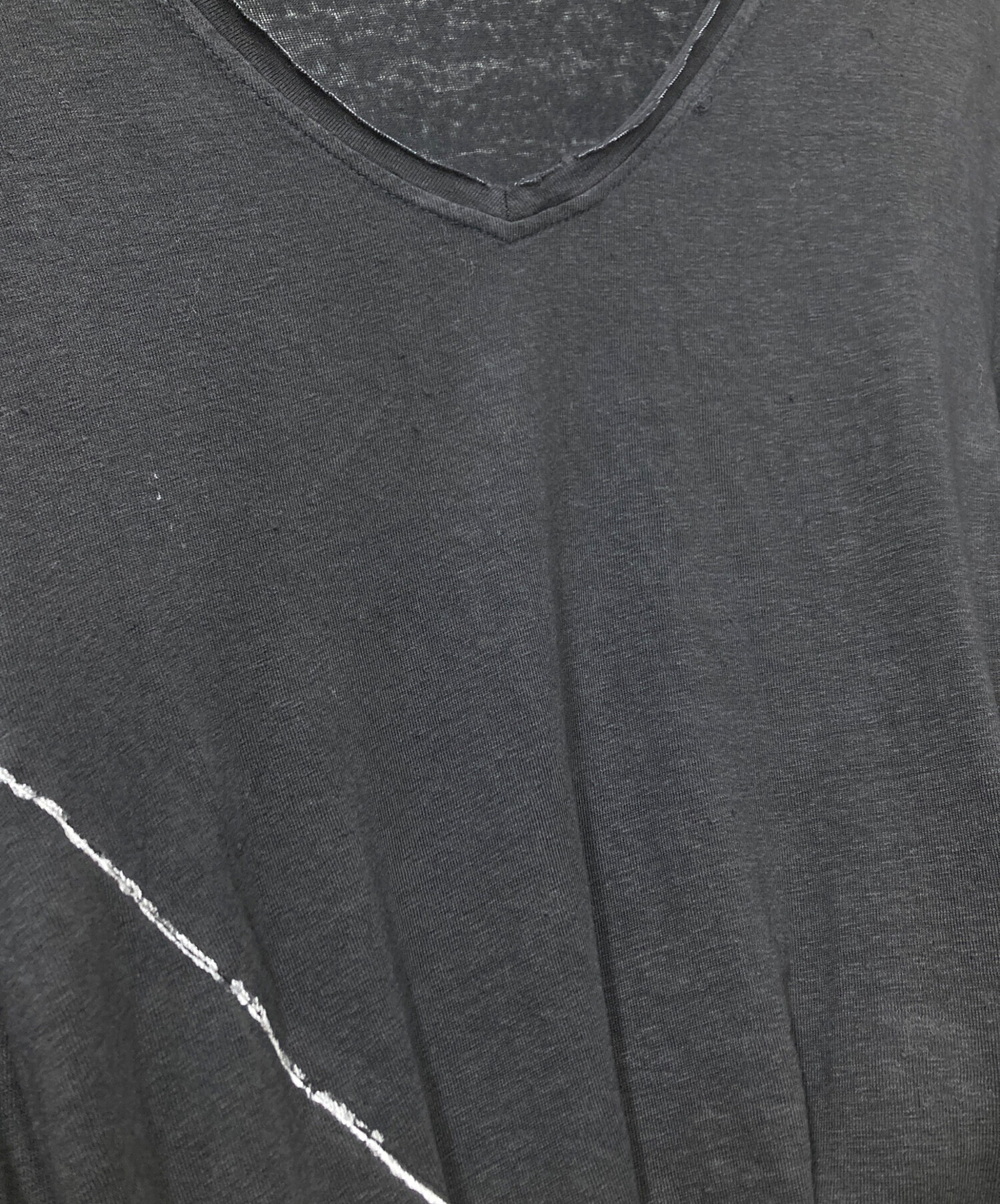 中古・古着通販】KmRii (ケムリ) リネン混Vネックニット ブラック